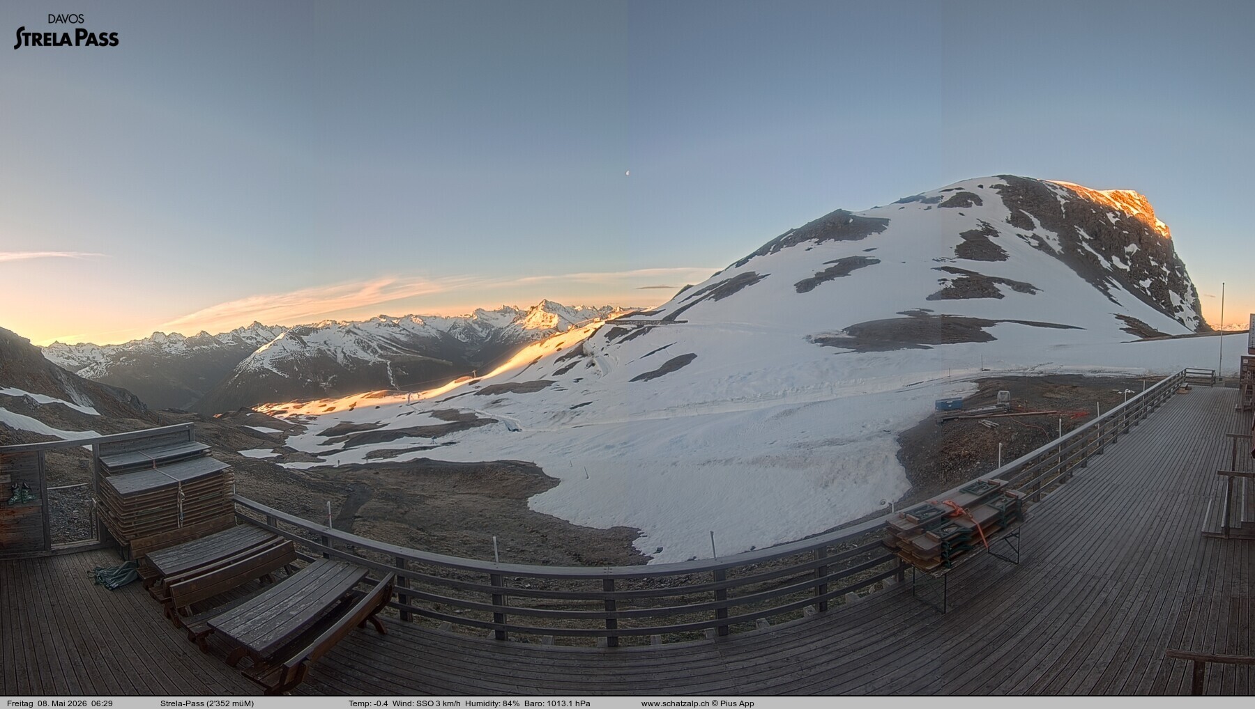 Archiv Foto Webcam Restaurant Strela Pass Schatzalp