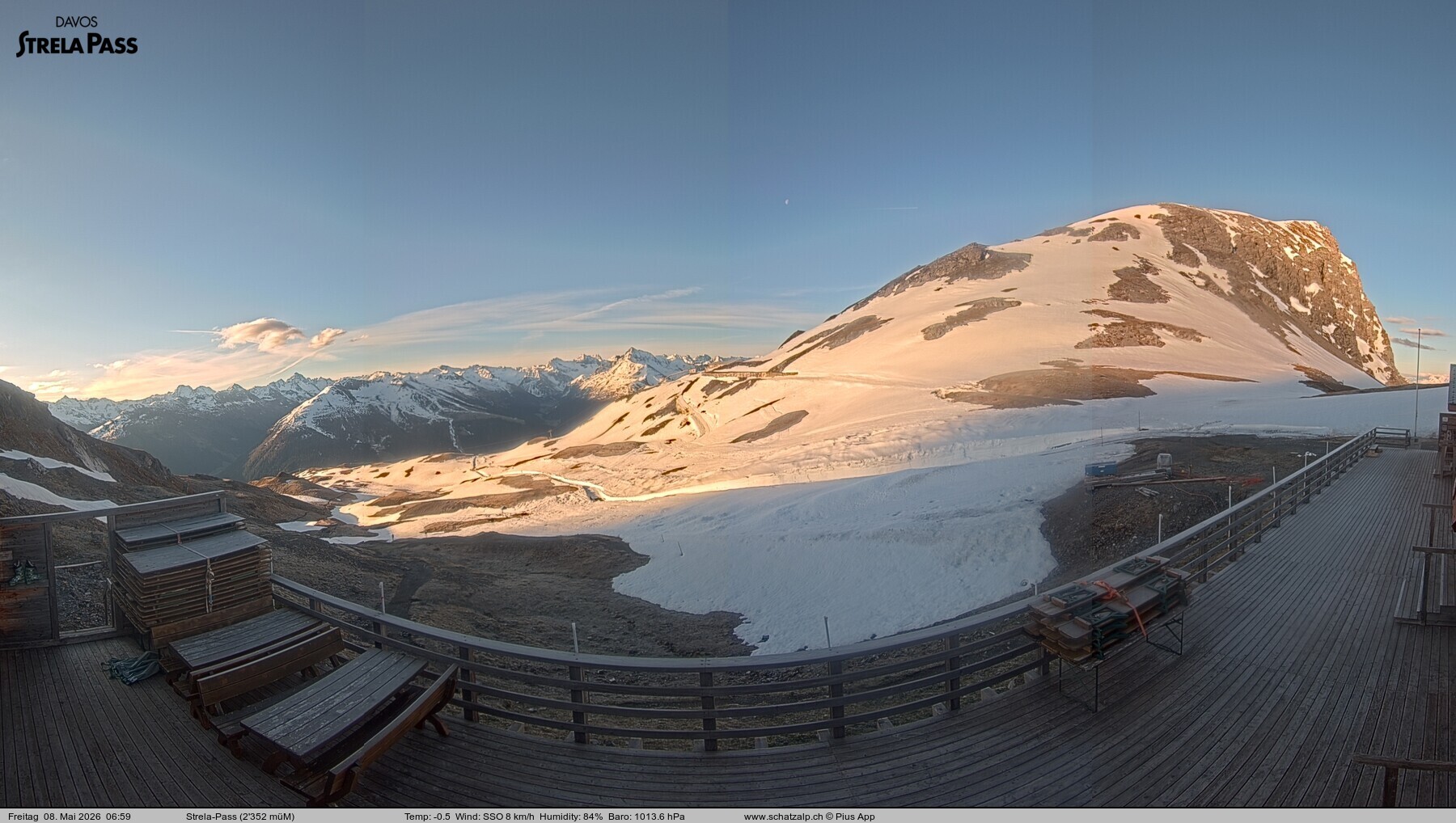 Archiv Foto Webcam Restaurant Strela Pass Schatzalp