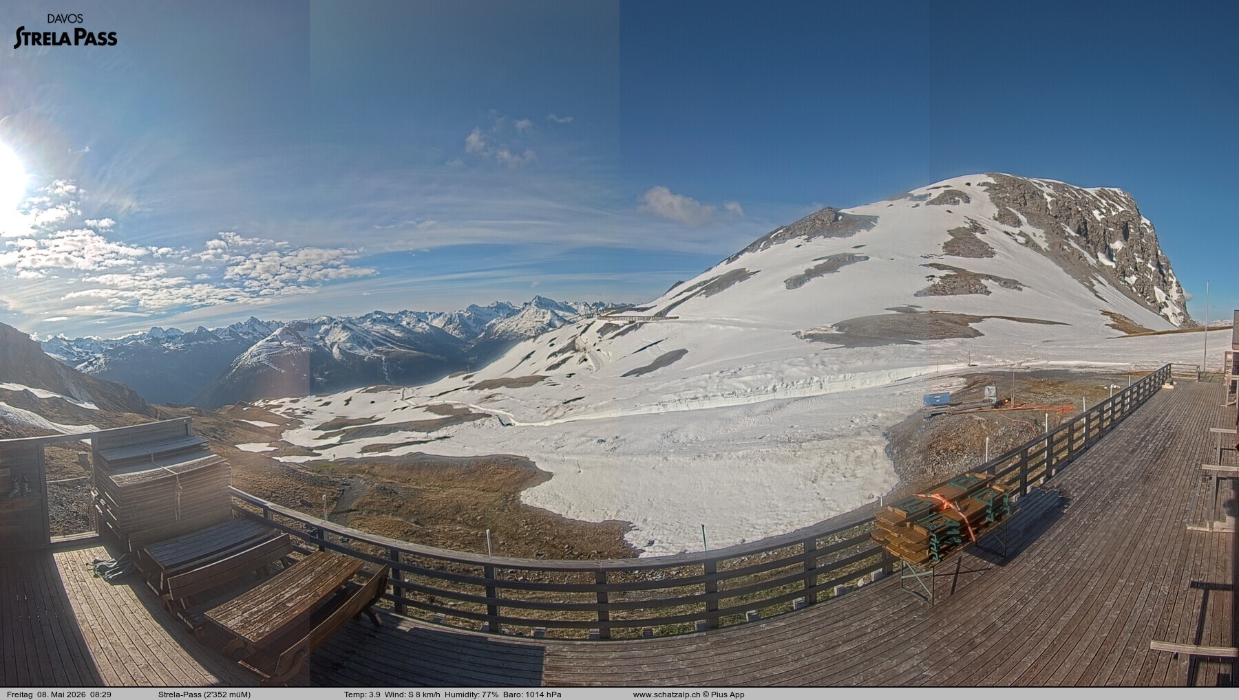 Archiv Foto Webcam Restaurant Strela Pass Schatzalp