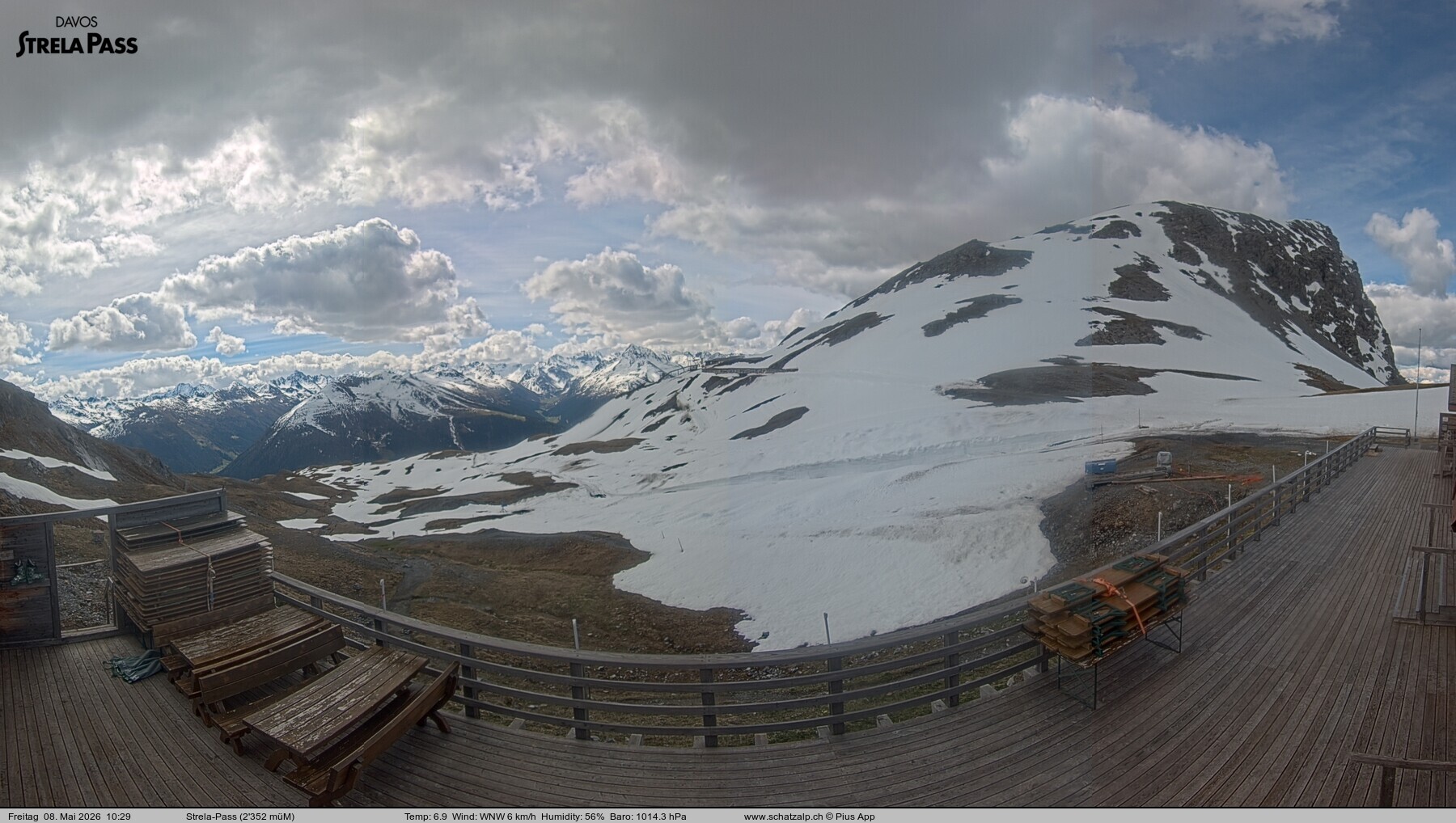 Archiv Foto Webcam Restaurant Strela Pass Schatzalp