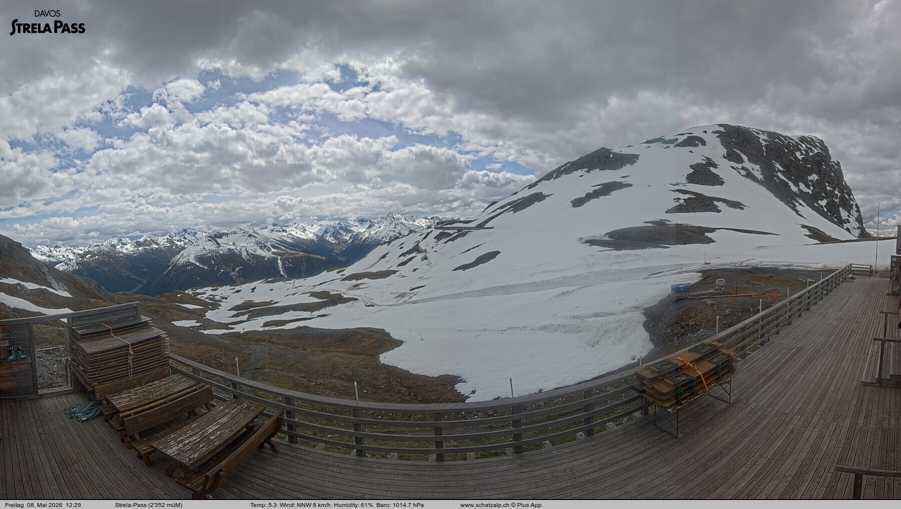 Archiv Foto Webcam Restaurant Strela Pass Schatzalp