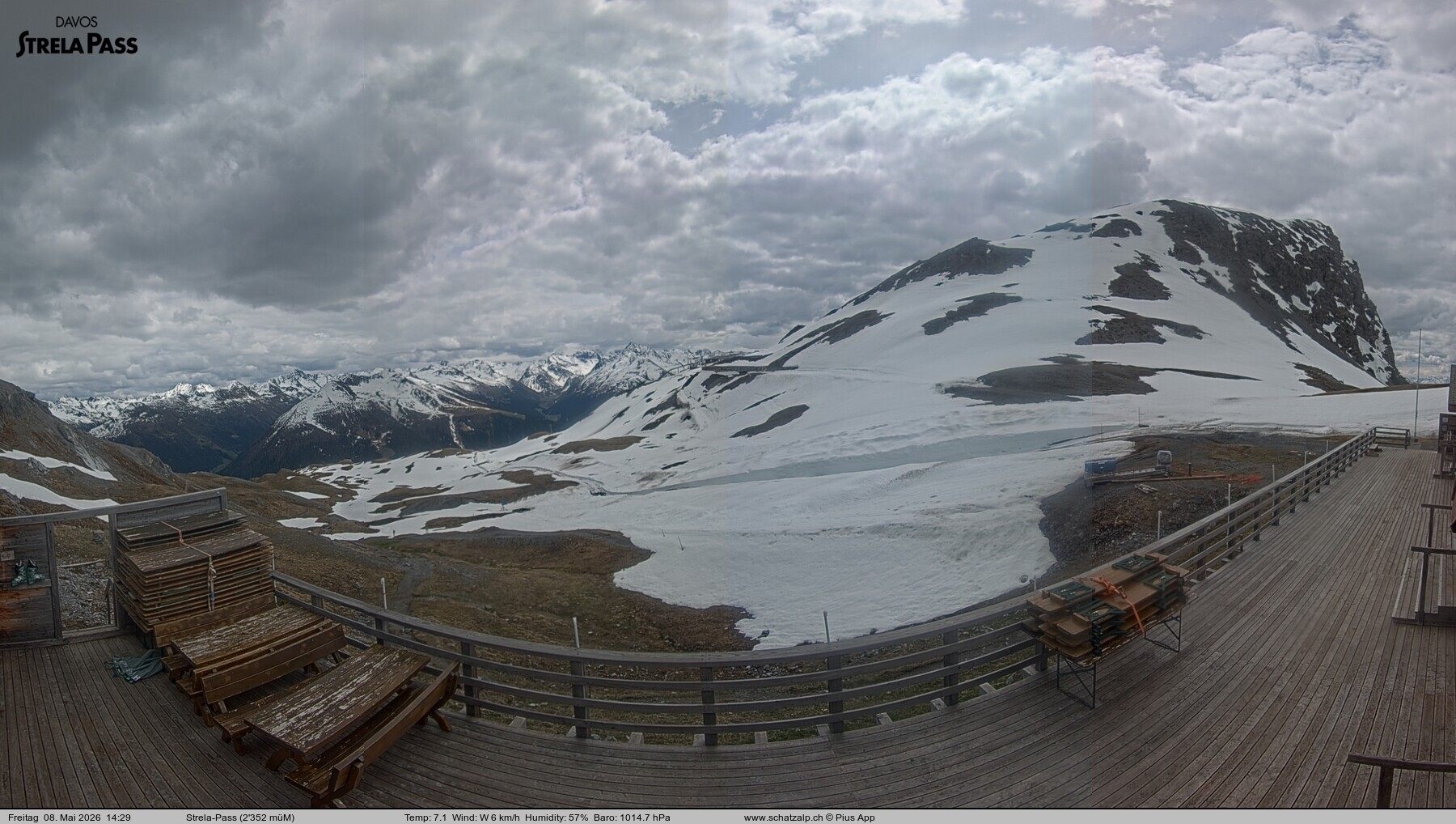 Archiv Foto Webcam Restaurant Strela Pass Schatzalp