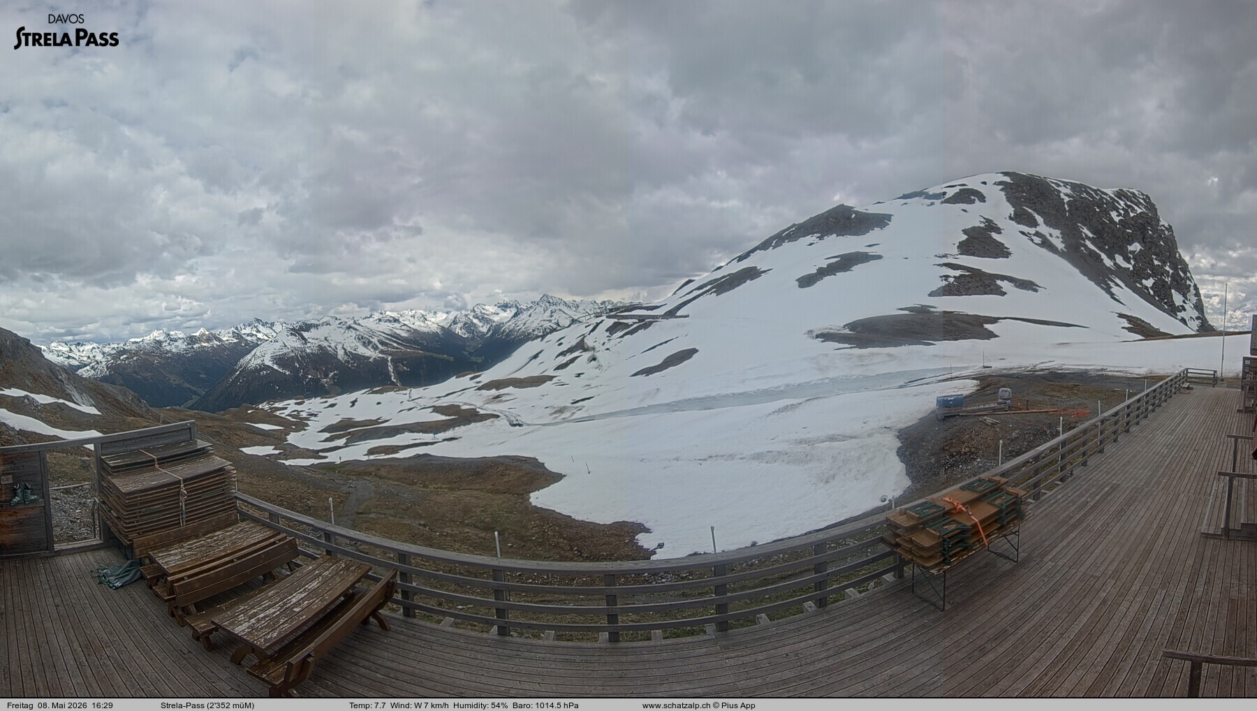 Archiv Foto Webcam Restaurant Strela Pass Schatzalp
