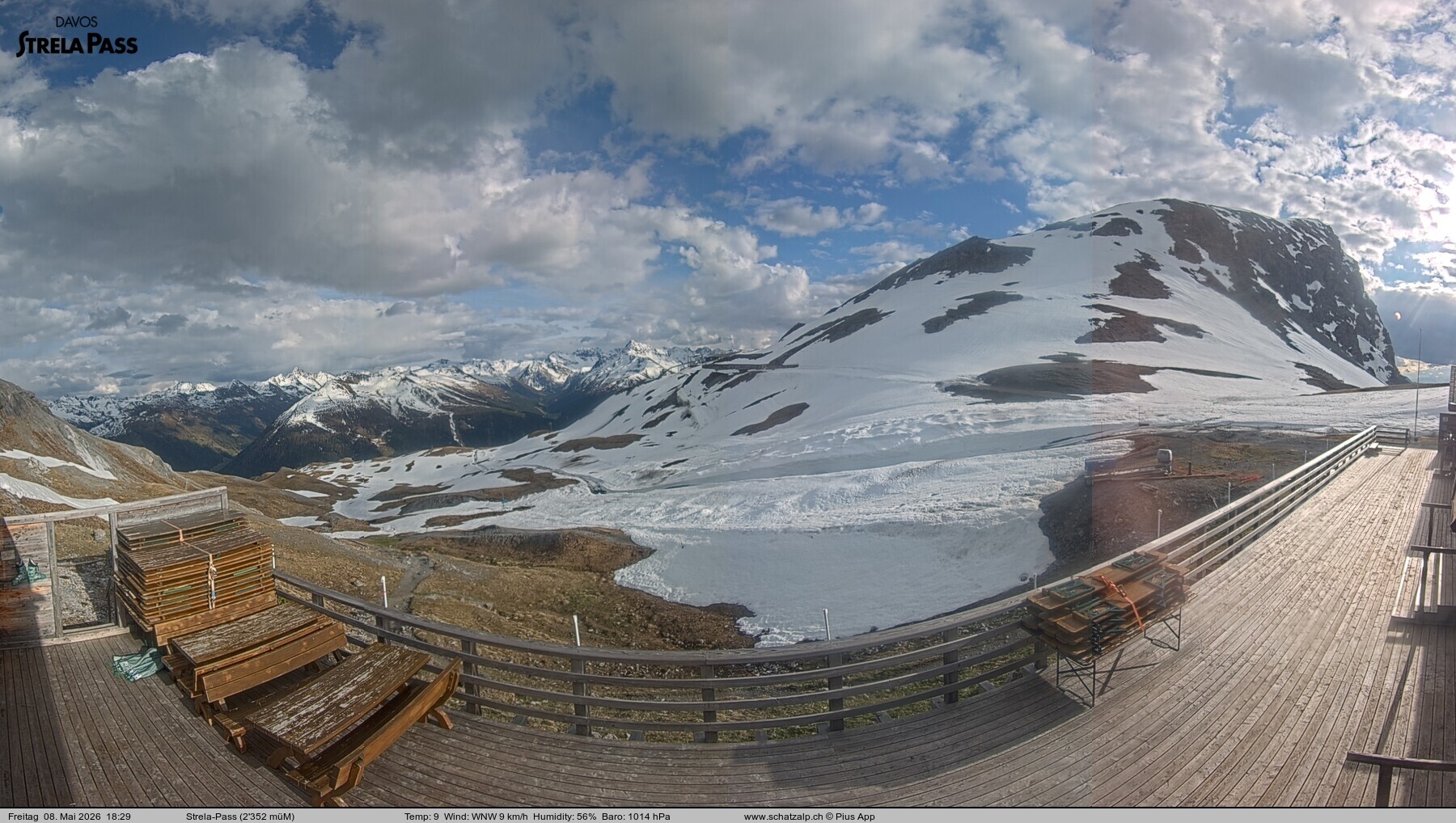 Archiv Foto Webcam Restaurant Strela Pass Schatzalp