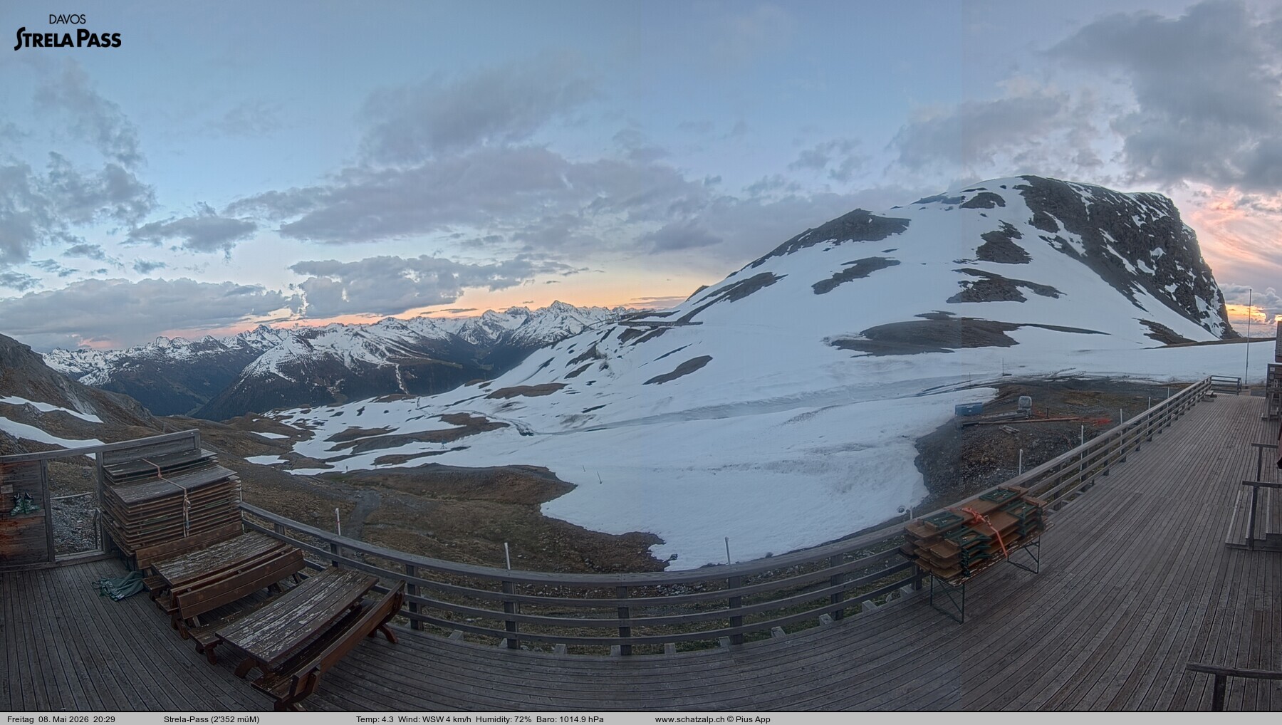 Archiv Foto Webcam Restaurant Strela Pass Schatzalp
