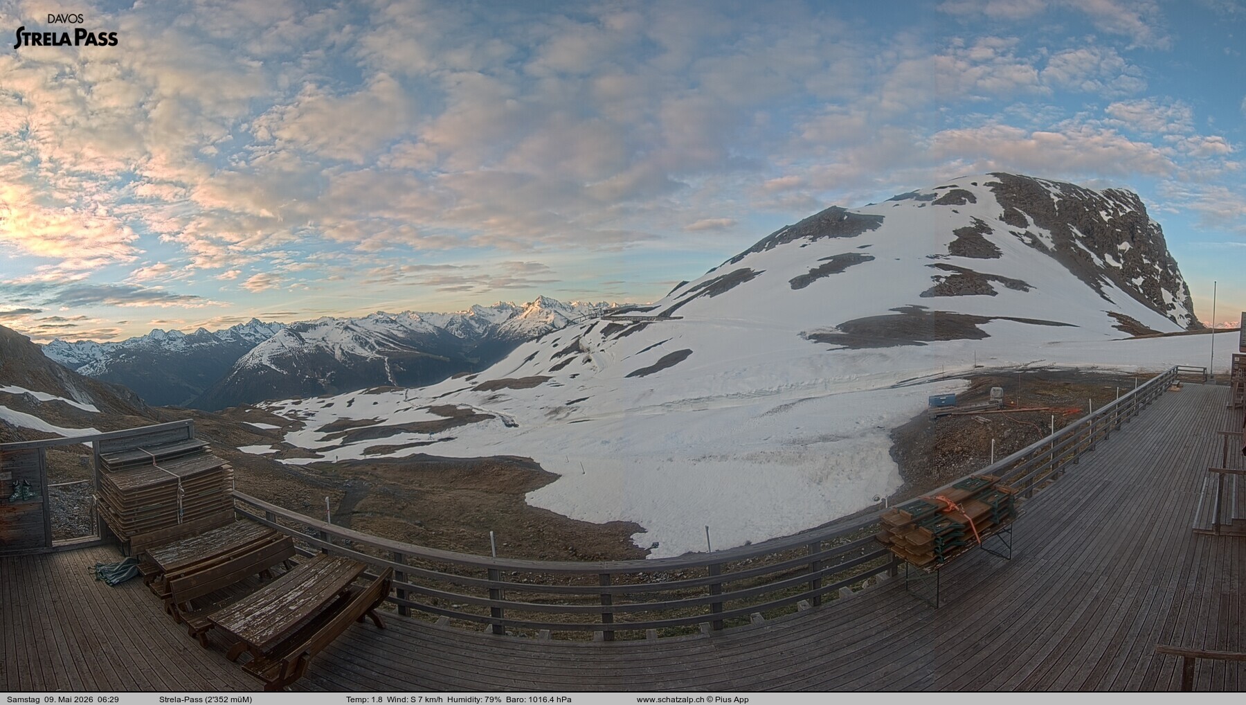Archiv Foto Webcam Restaurant Strela Pass Schatzalp