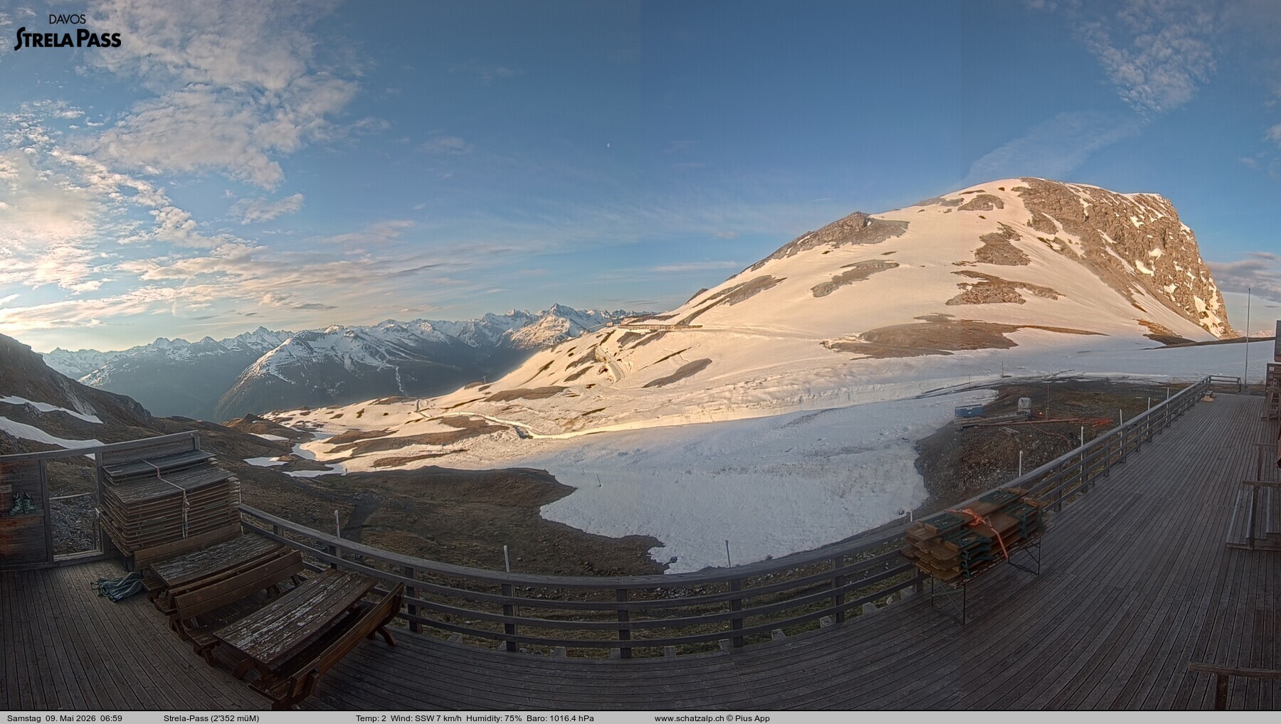 Archiv Foto Webcam Restaurant Strela Pass Schatzalp