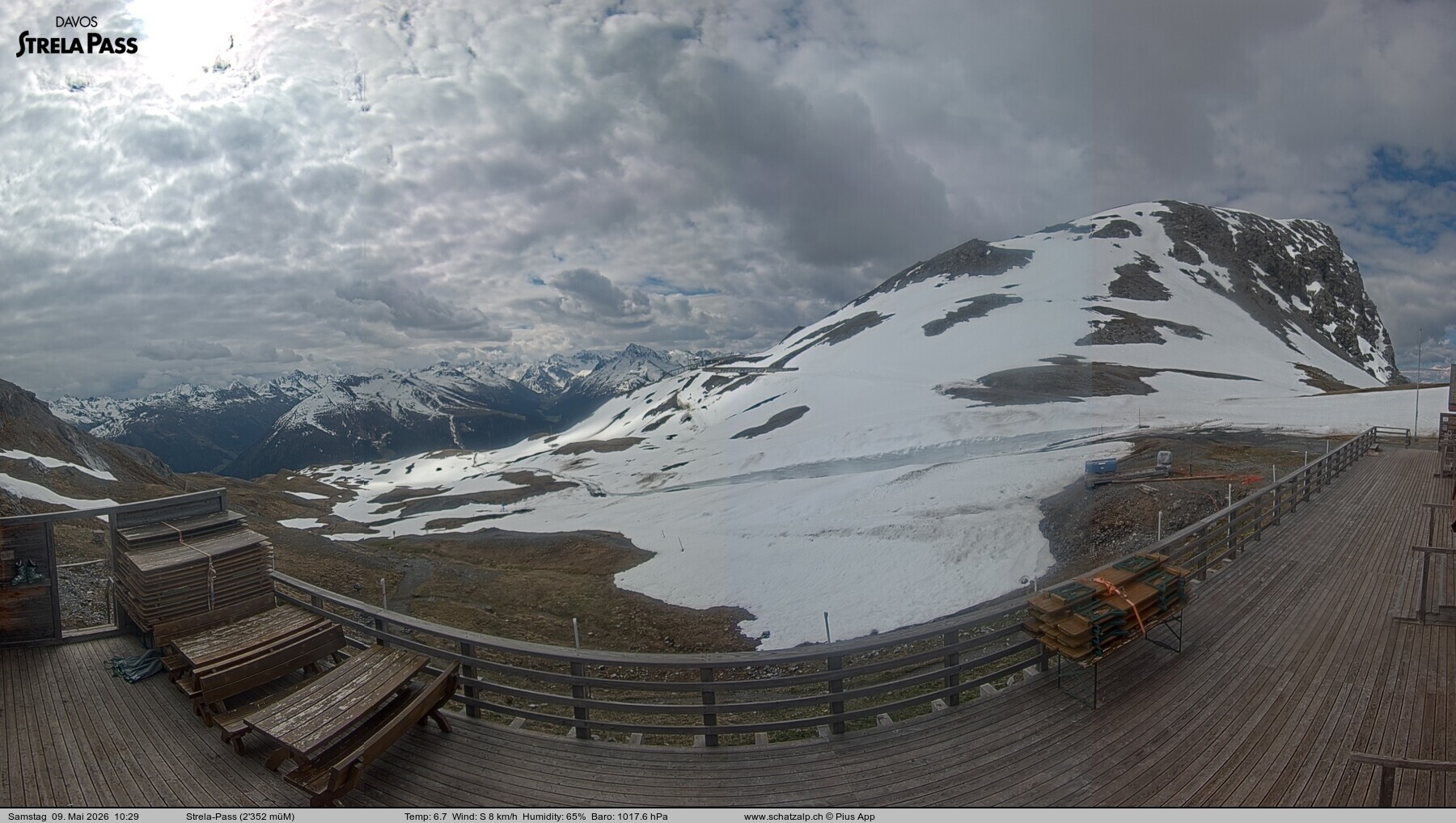 Archiv Foto Webcam Restaurant Strela Pass Schatzalp