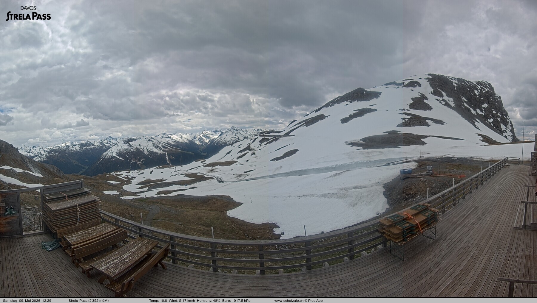 Archiv Foto Webcam Restaurant Strela Pass Schatzalp