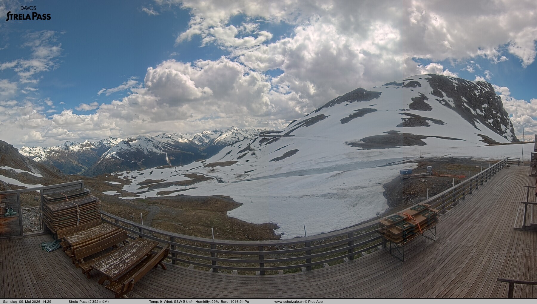 Archiv Foto Webcam Restaurant Strela Pass Schatzalp