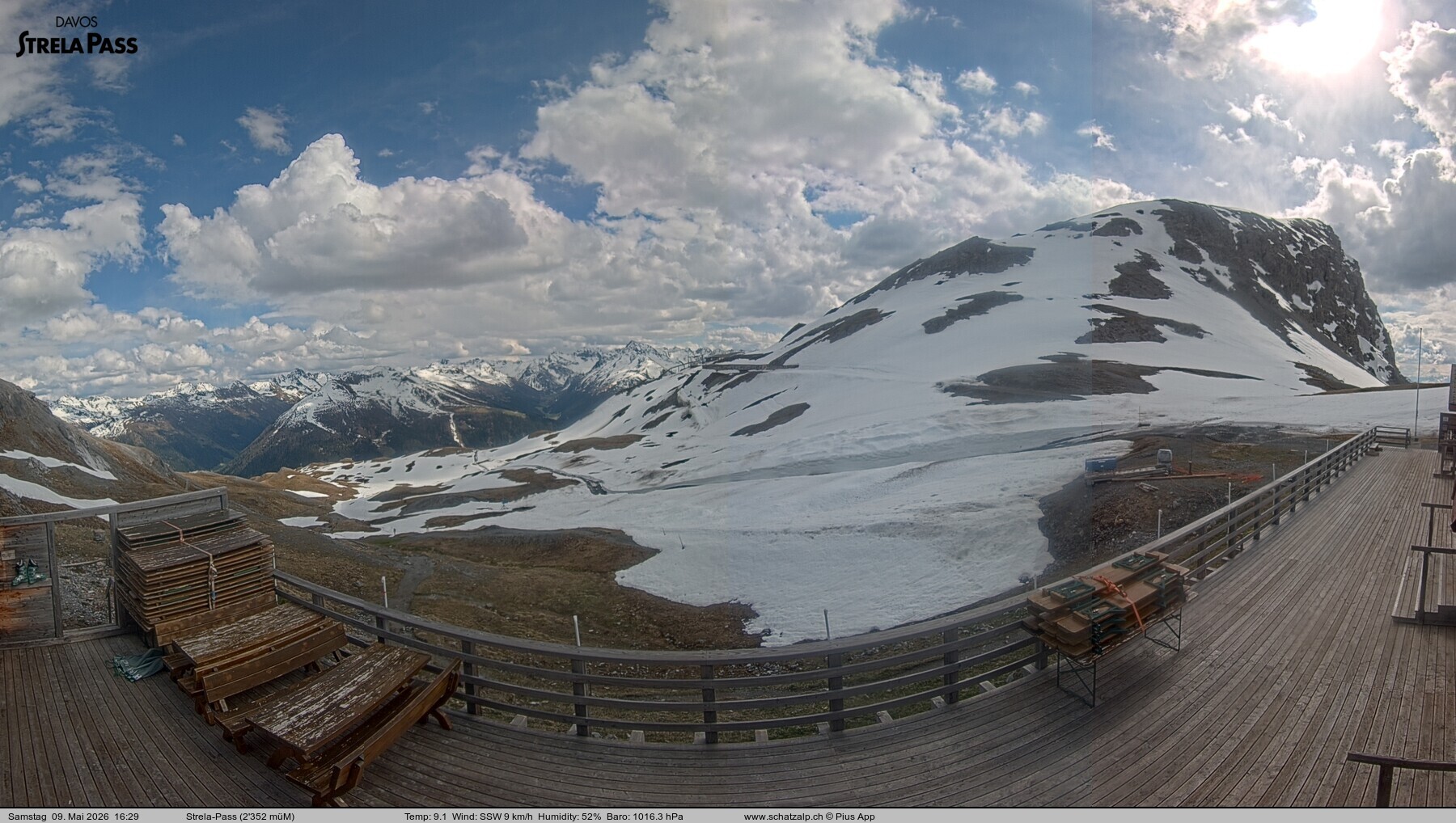 Archiv Foto Webcam Restaurant Strela Pass Schatzalp