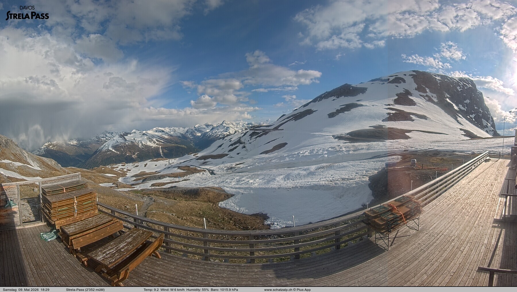 Archiv Foto Webcam Restaurant Strela Pass Schatzalp