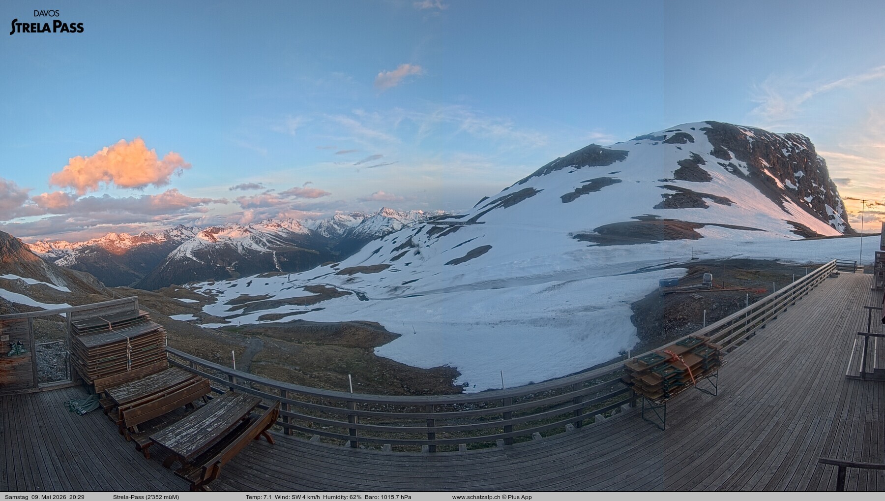 Archiv Foto Webcam Restaurant Strela Pass Schatzalp