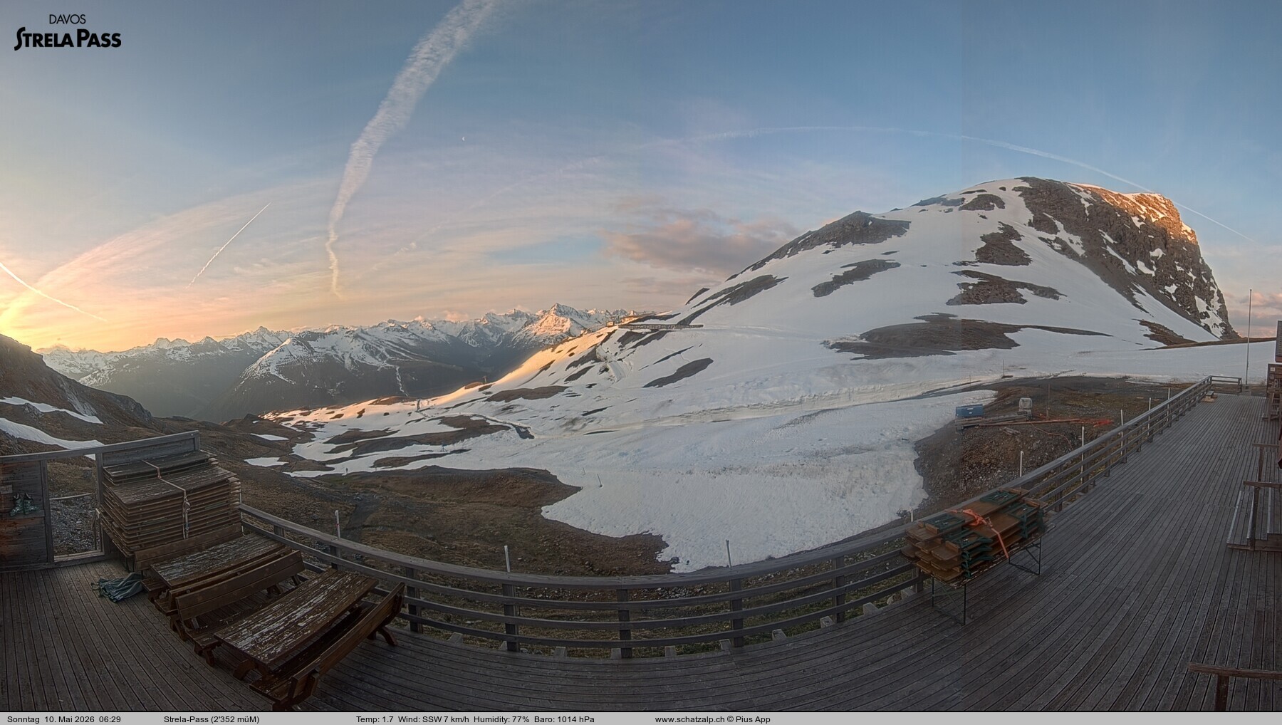 Archiv Foto Webcam Restaurant Strela Pass Schatzalp