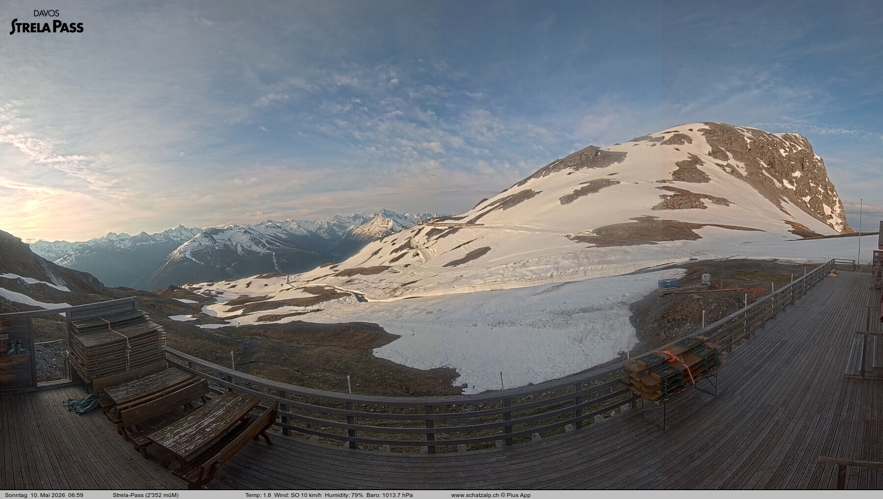 Archiv Foto Webcam Restaurant Strela Pass Schatzalp