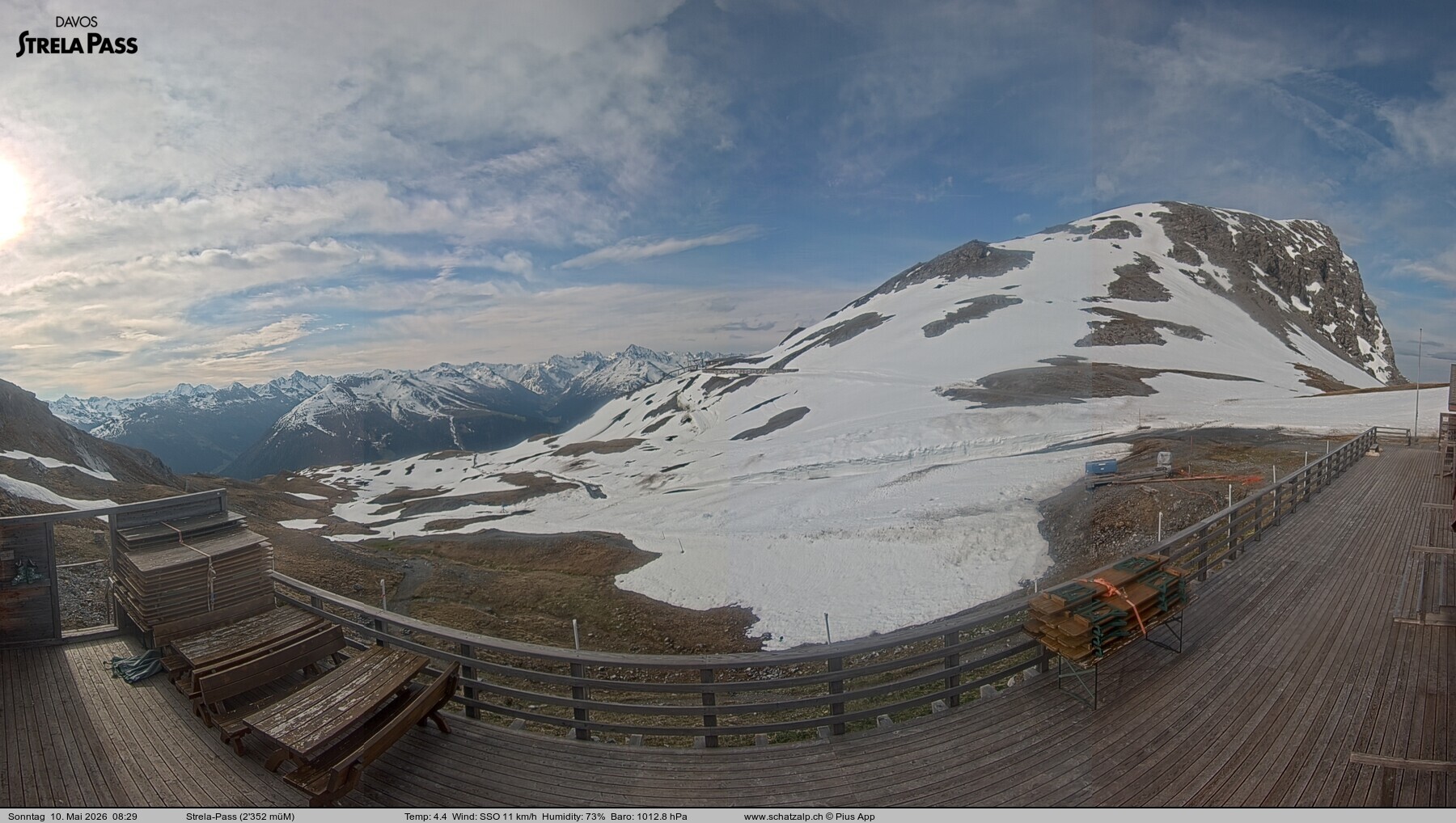 Archiv Foto Webcam Restaurant Strela Pass Schatzalp