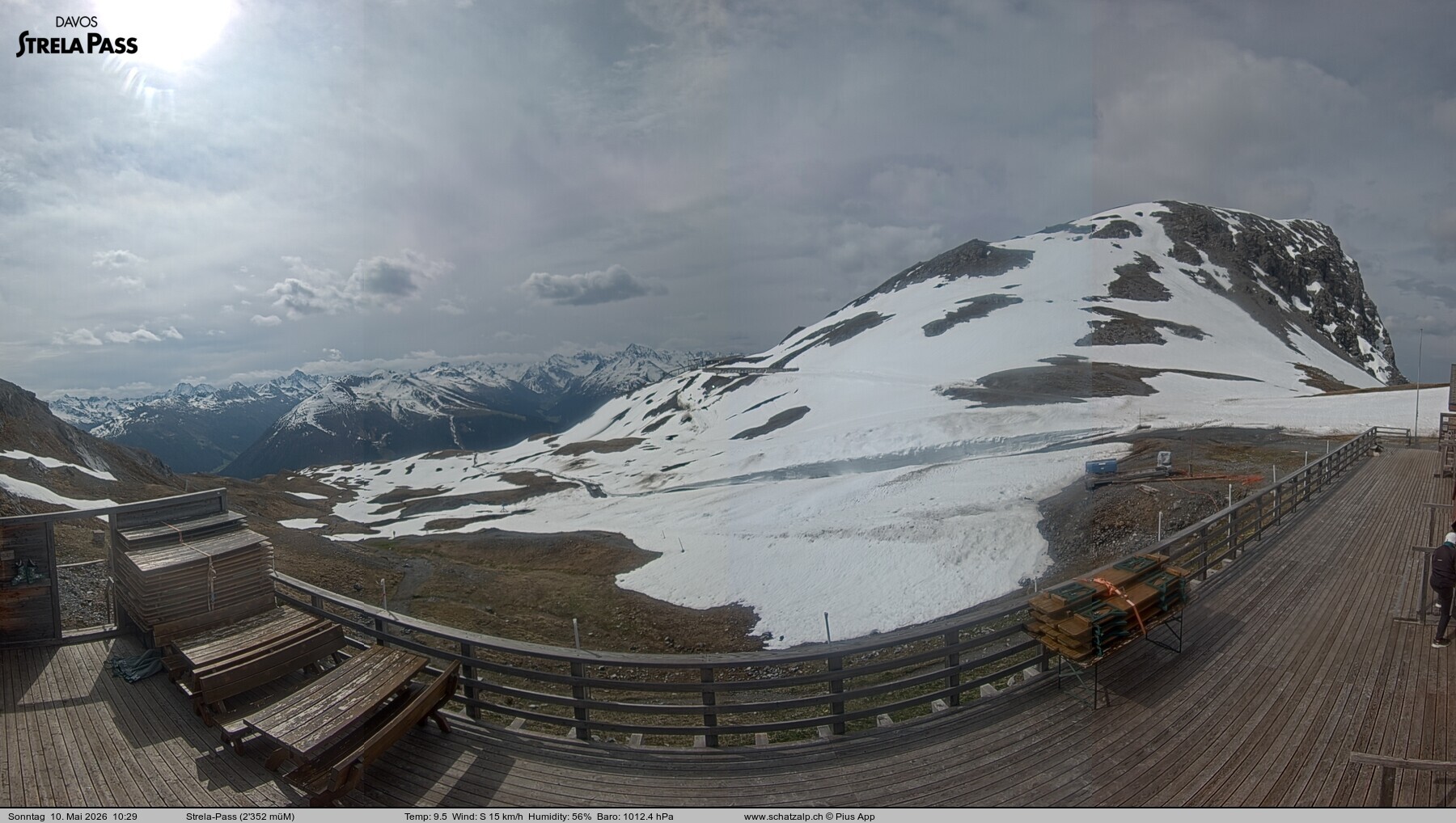 Archiv Foto Webcam Restaurant Strela Pass Schatzalp