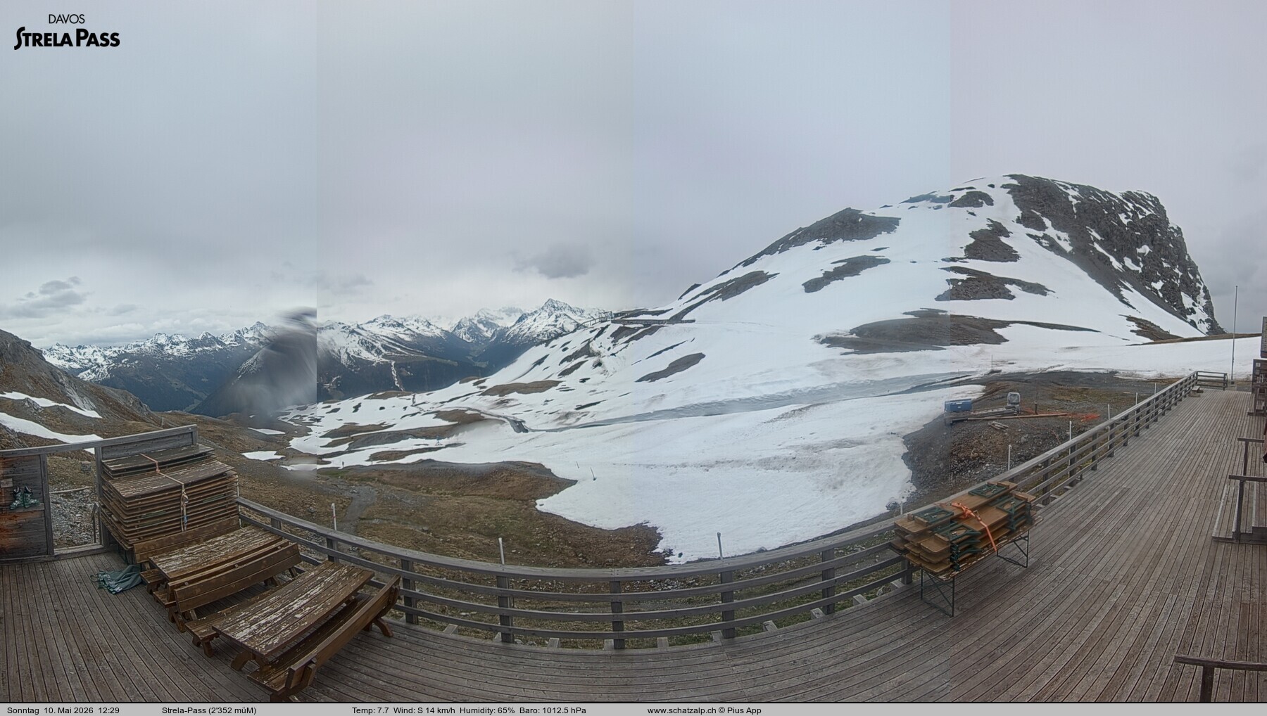 Archiv Foto Webcam Restaurant Strela Pass Schatzalp