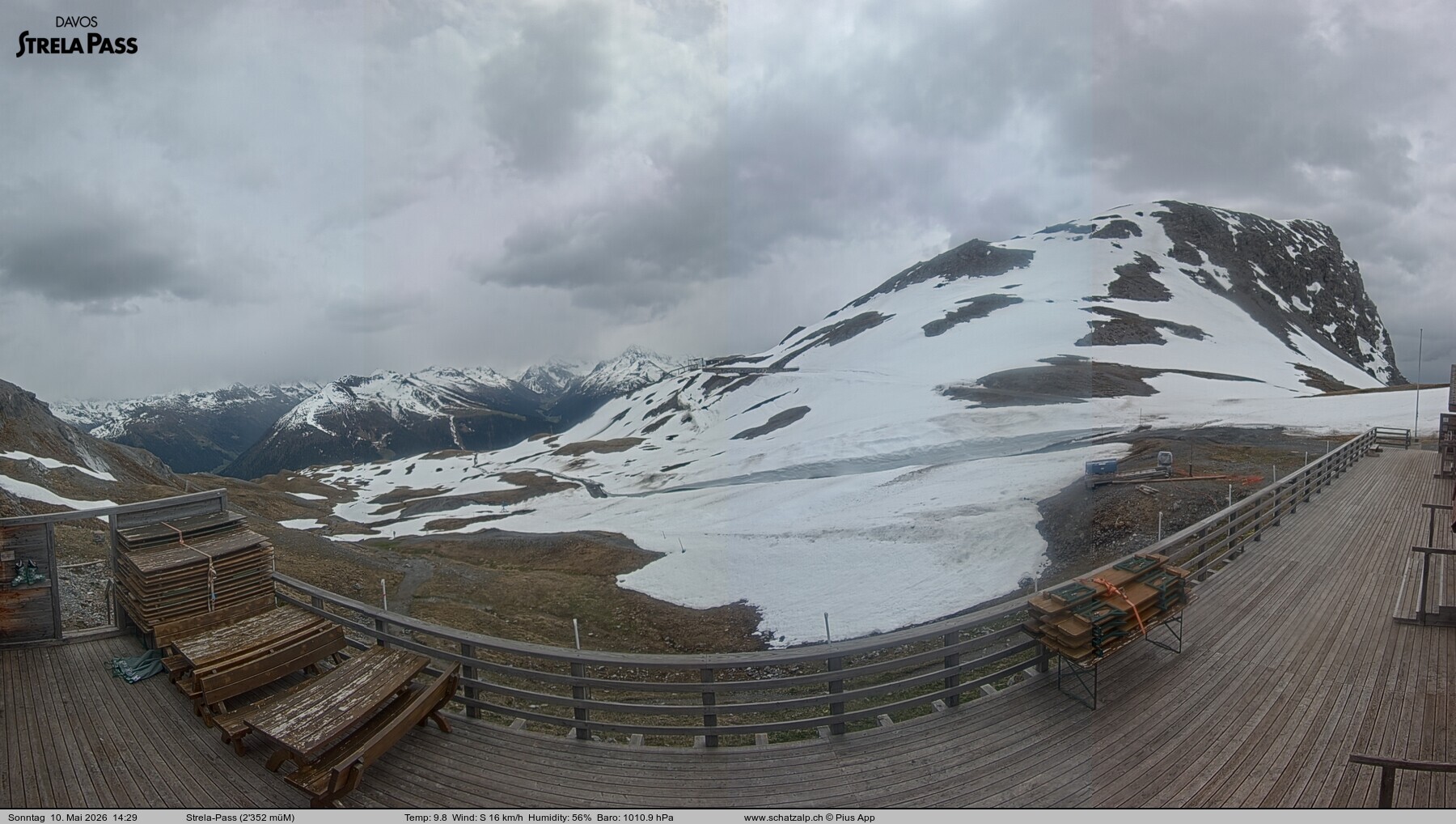 Archiv Foto Webcam Restaurant Strela Pass Schatzalp
