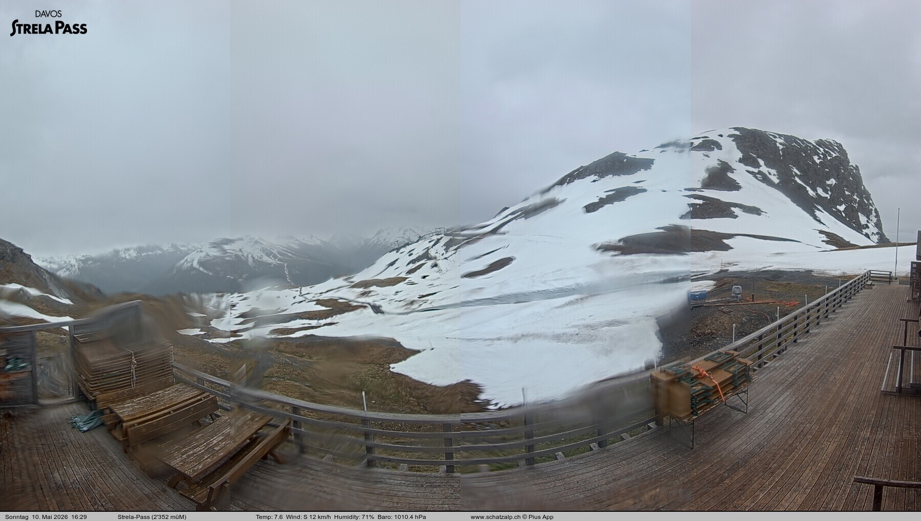 Archiv Foto Webcam Restaurant Strela Pass Schatzalp