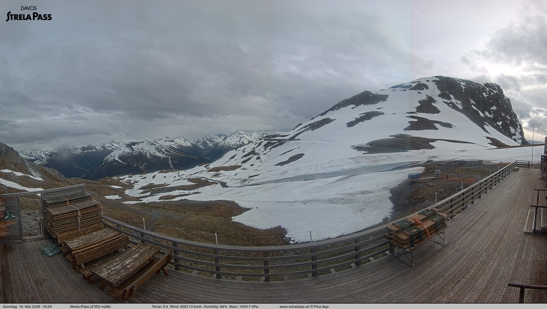 Archiv Foto Webcam Restaurant Strela Pass Schatzalp