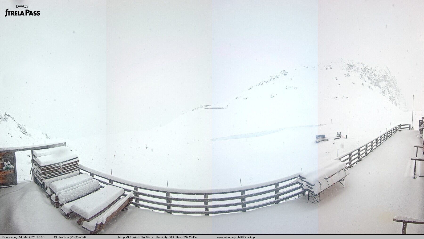Archiv Foto Webcam Restaurant Strela Pass Schatzalp