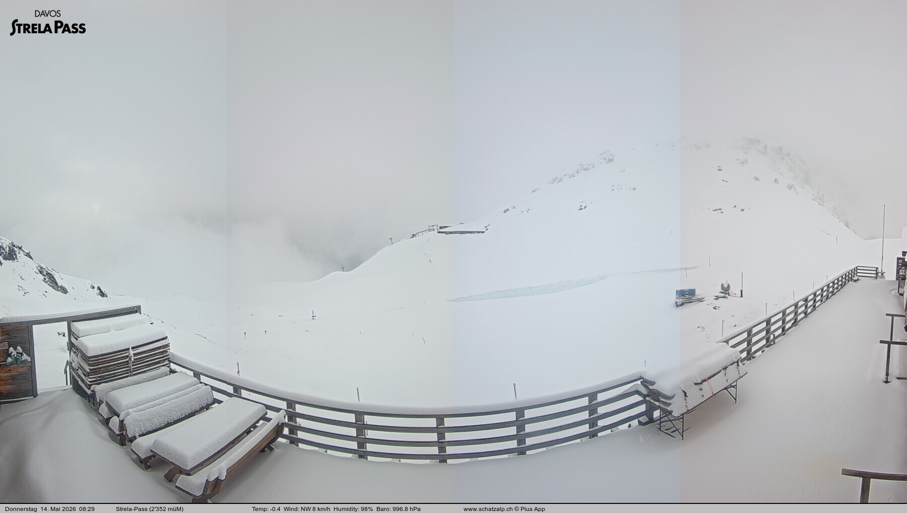Archiv Foto Webcam Restaurant Strela Pass Schatzalp