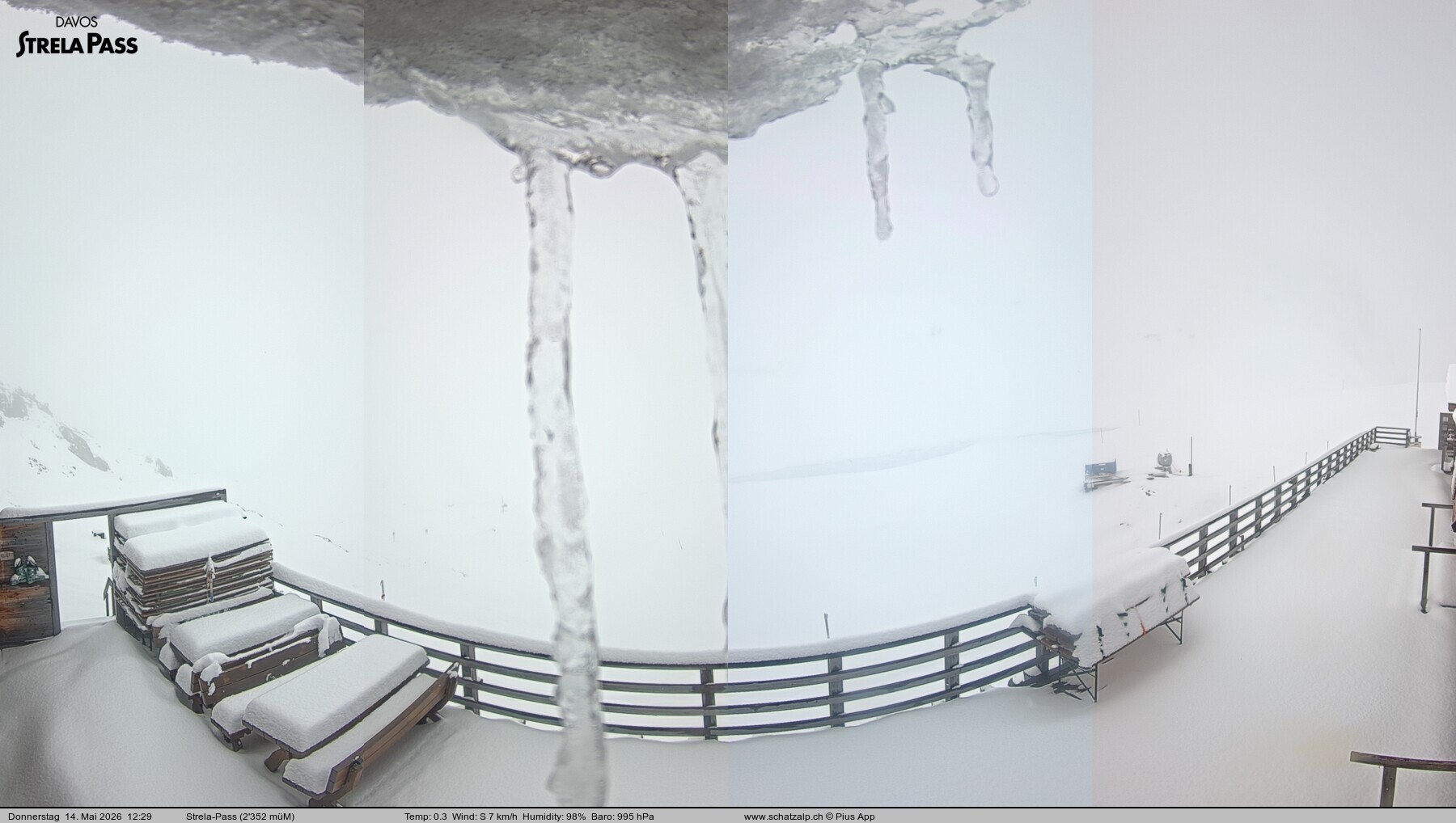 Archiv Foto Webcam Restaurant Strela Pass Schatzalp