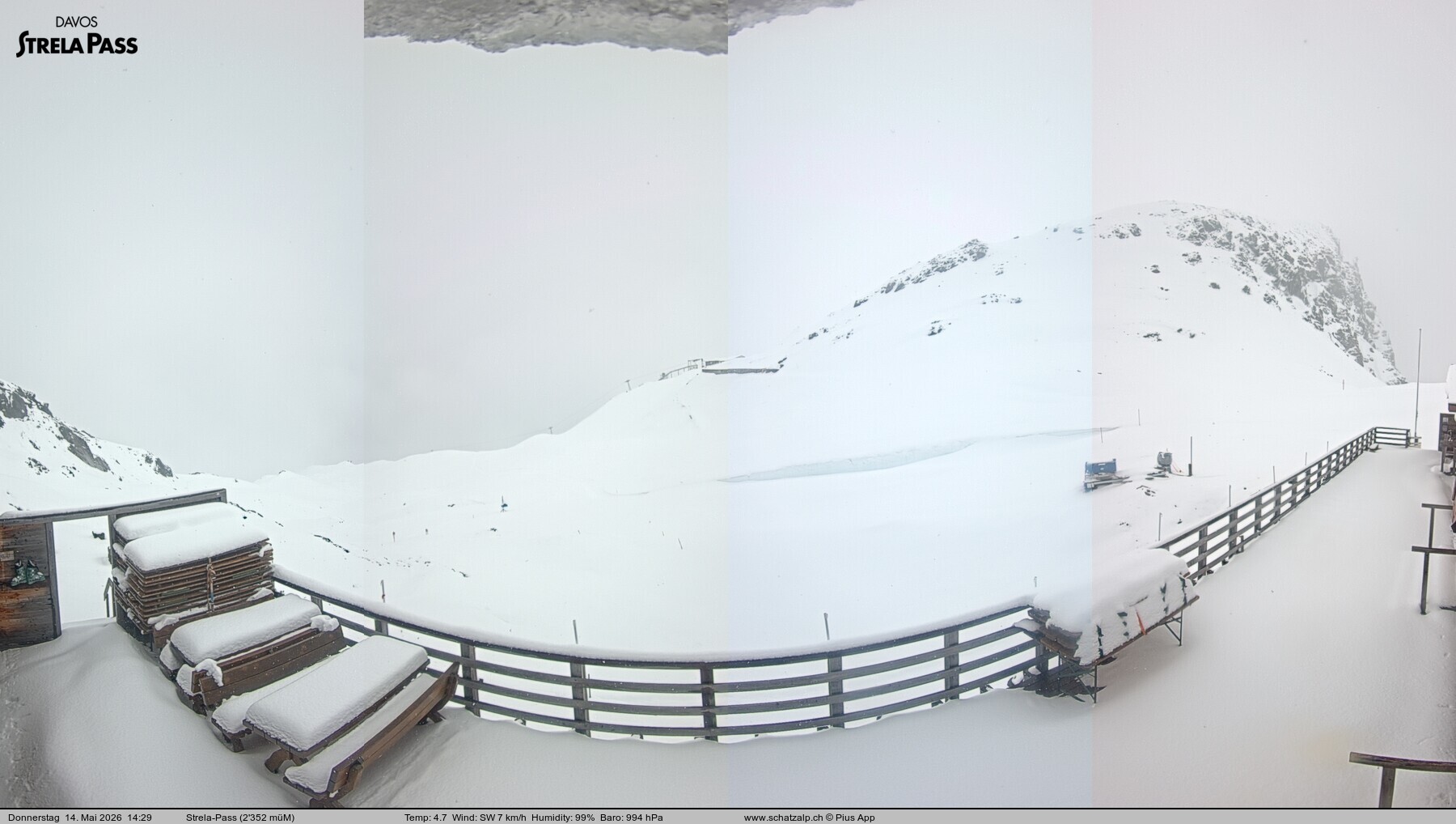 Archiv Foto Webcam Restaurant Strela Pass Schatzalp
