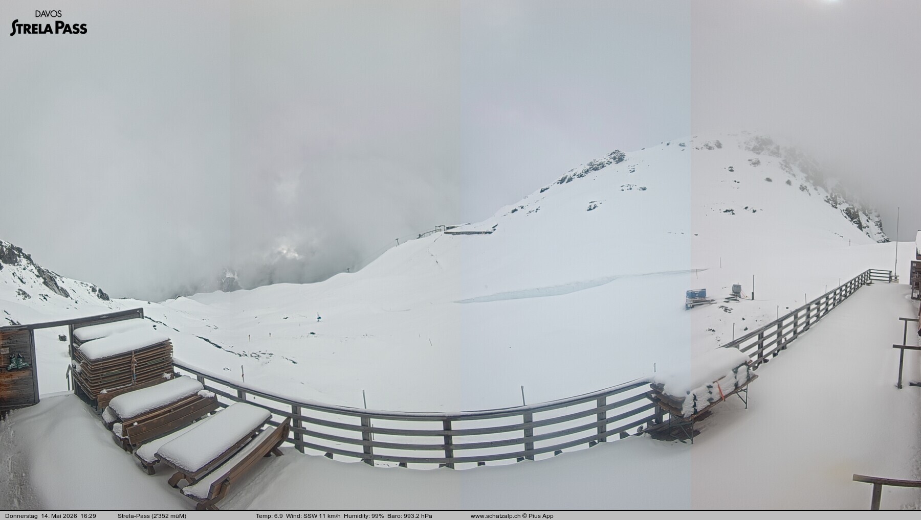 Archiv Foto Webcam Restaurant Strela Pass Schatzalp