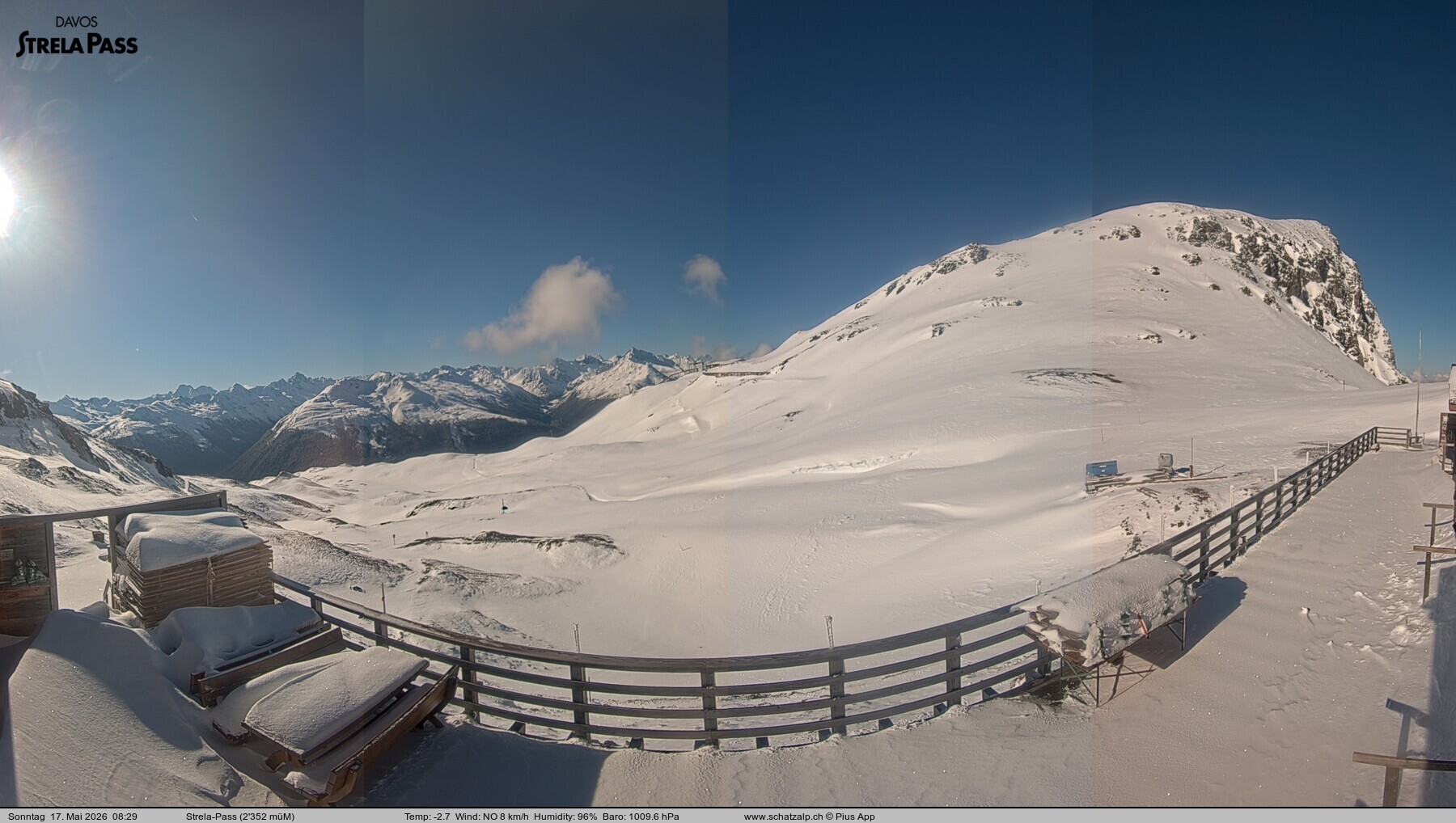 Archived image Webcam Schatzalp - Strela Pass