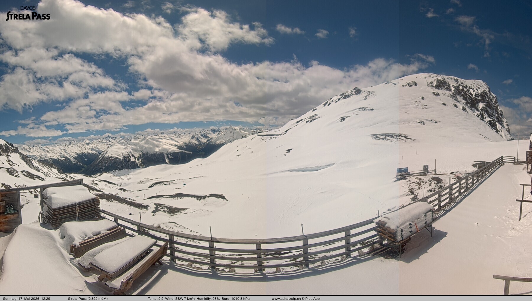 Archived image Webcam Schatzalp - Strela Pass