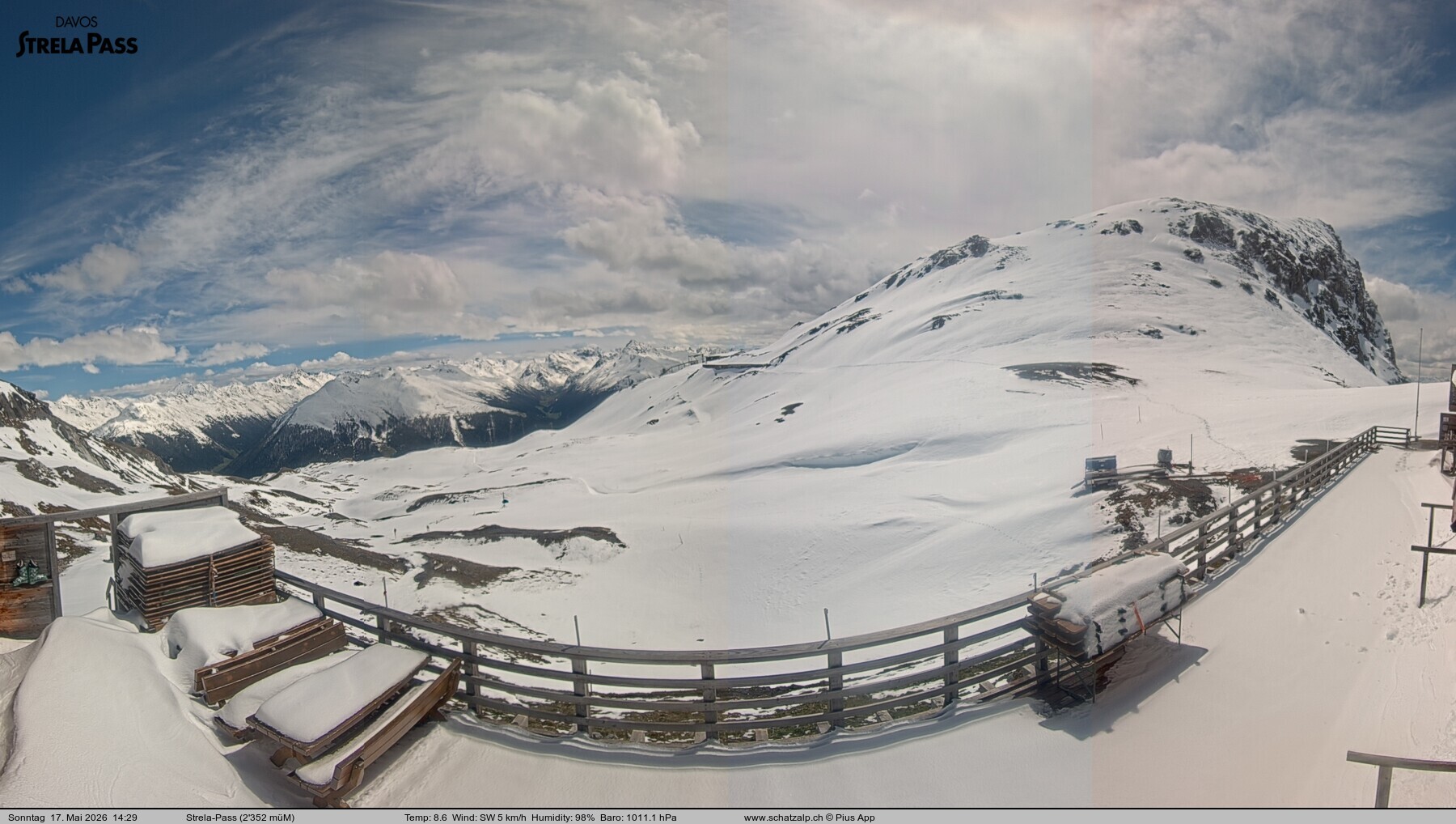 Archived image Webcam Schatzalp - Strela Pass