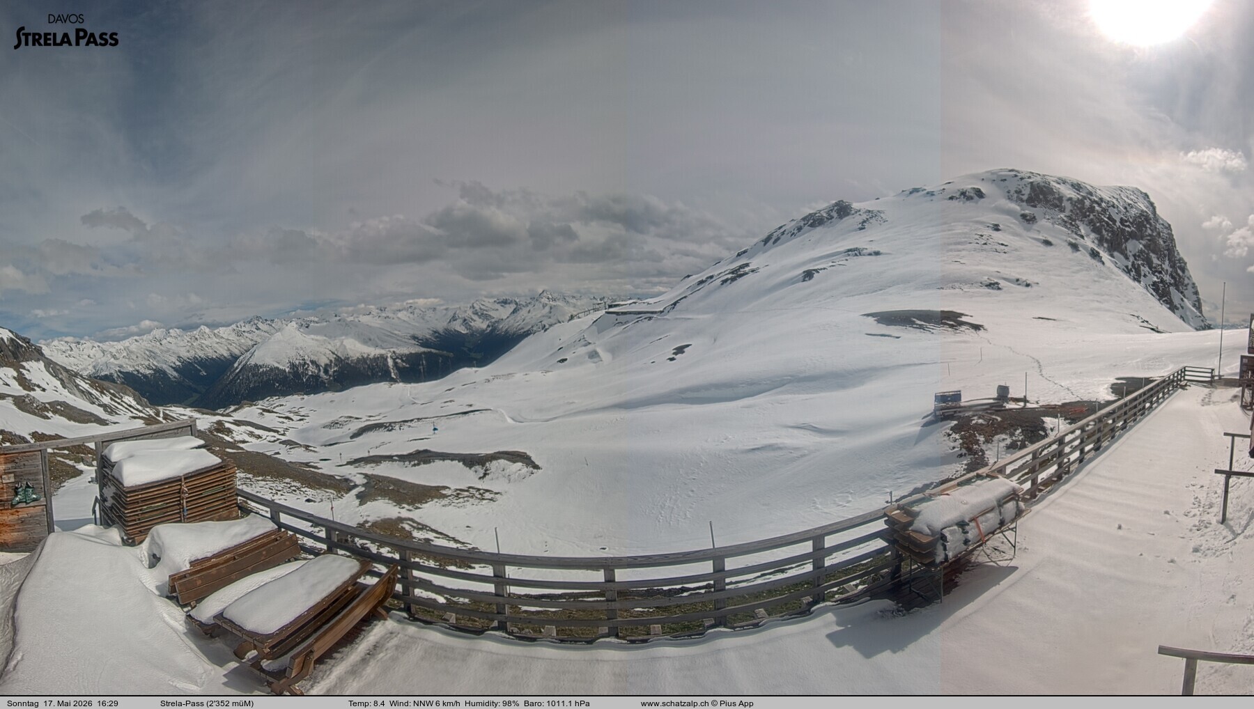 Archived image Webcam Schatzalp - Strela Pass