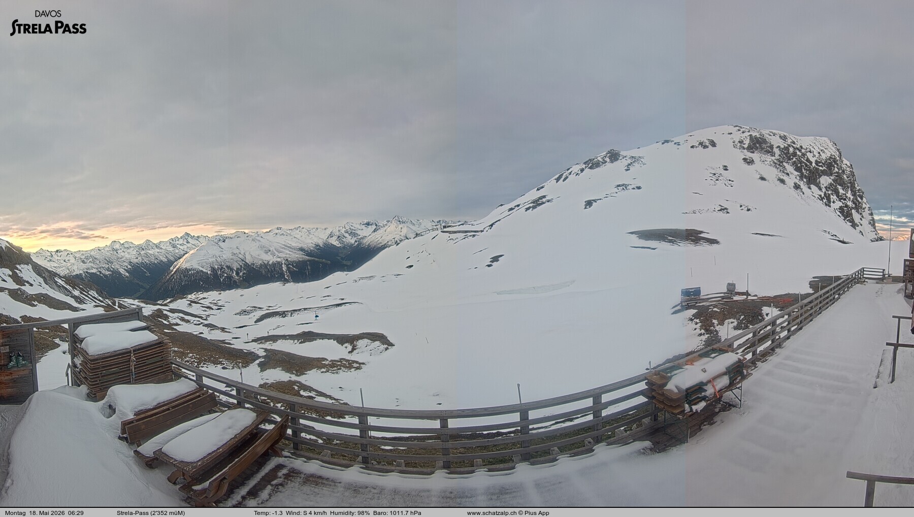 Archiv Foto Webcam Restaurant Strela Pass Schatzalp