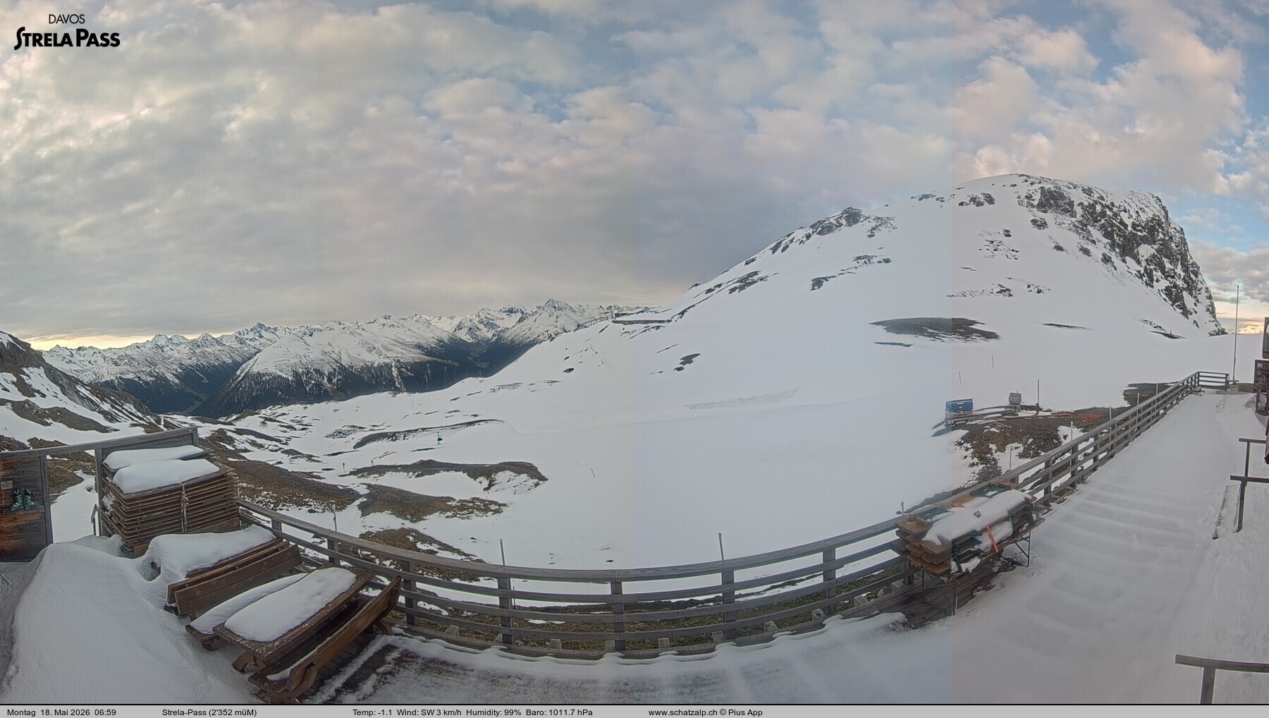 Archiv Foto Webcam Restaurant Strela Pass Schatzalp