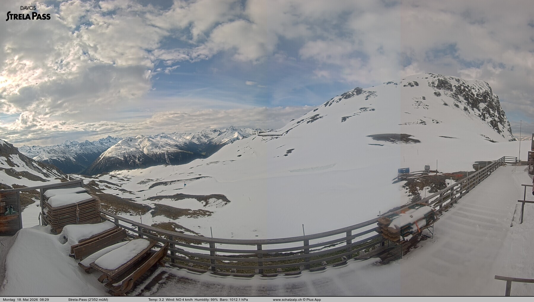 Archiv Foto Webcam Restaurant Strela Pass Schatzalp