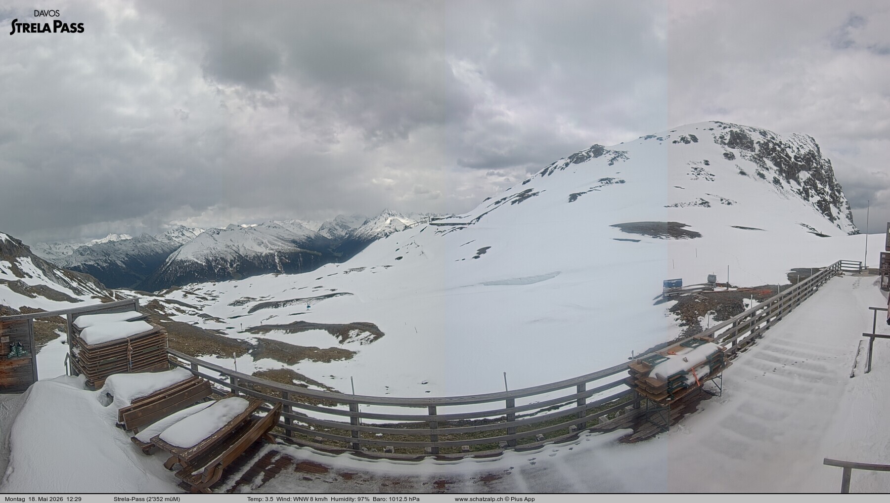Archiv Foto Webcam Restaurant Strela Pass Schatzalp