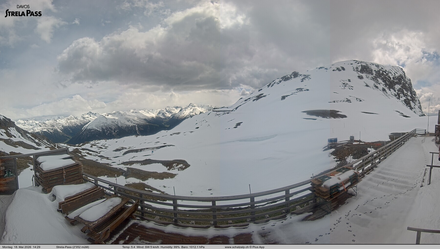 Archiv Foto Webcam Restaurant Strela Pass Schatzalp