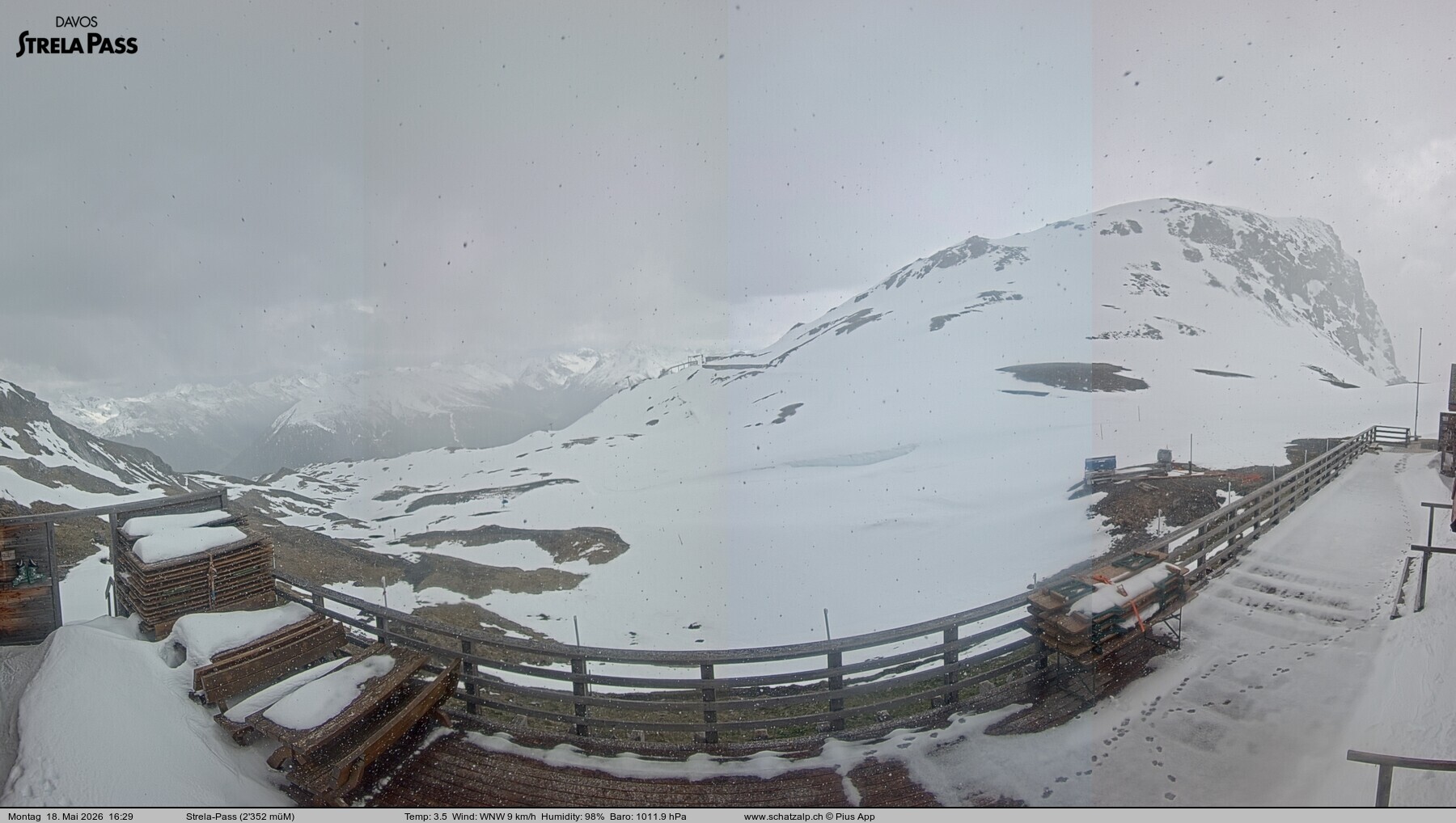 Archiv Foto Webcam Restaurant Strela Pass Schatzalp