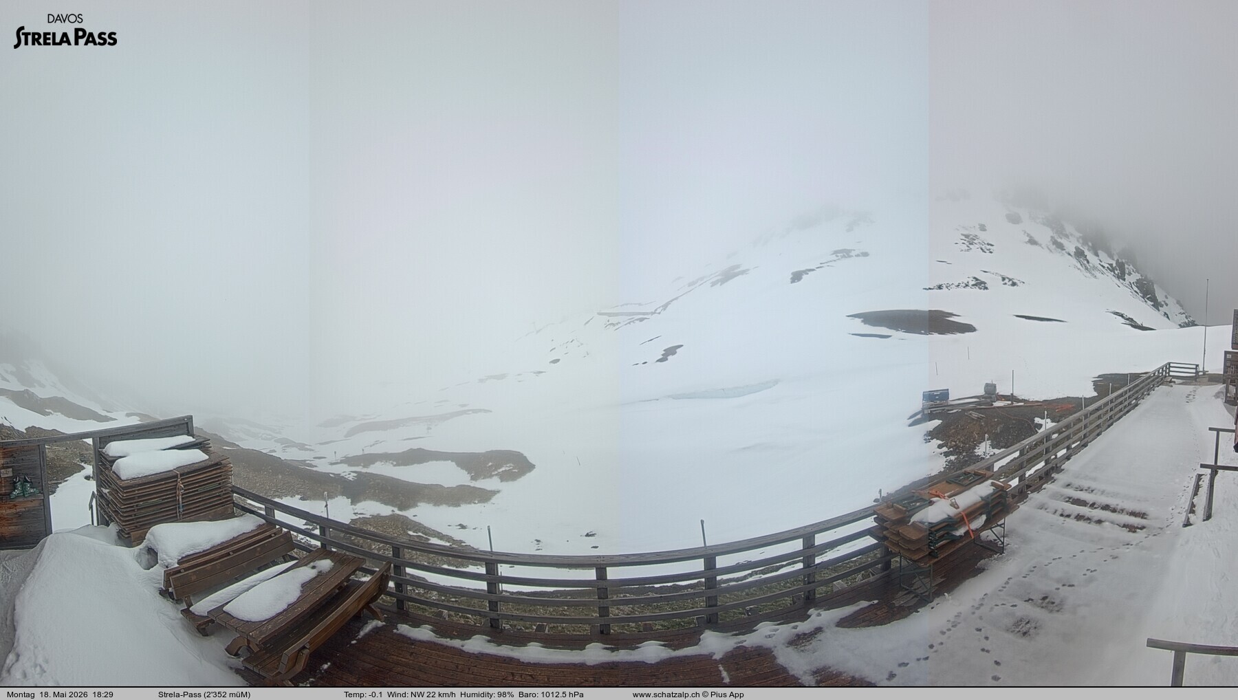 Archiv Foto Webcam Restaurant Strela Pass Schatzalp