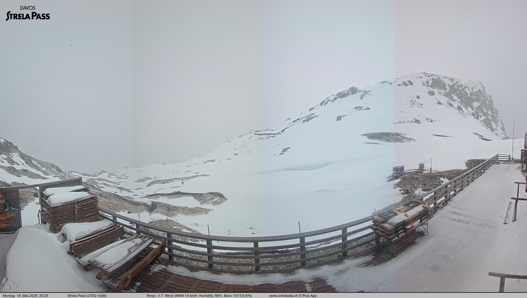 Archiv Foto Webcam Restaurant Strela Pass Schatzalp