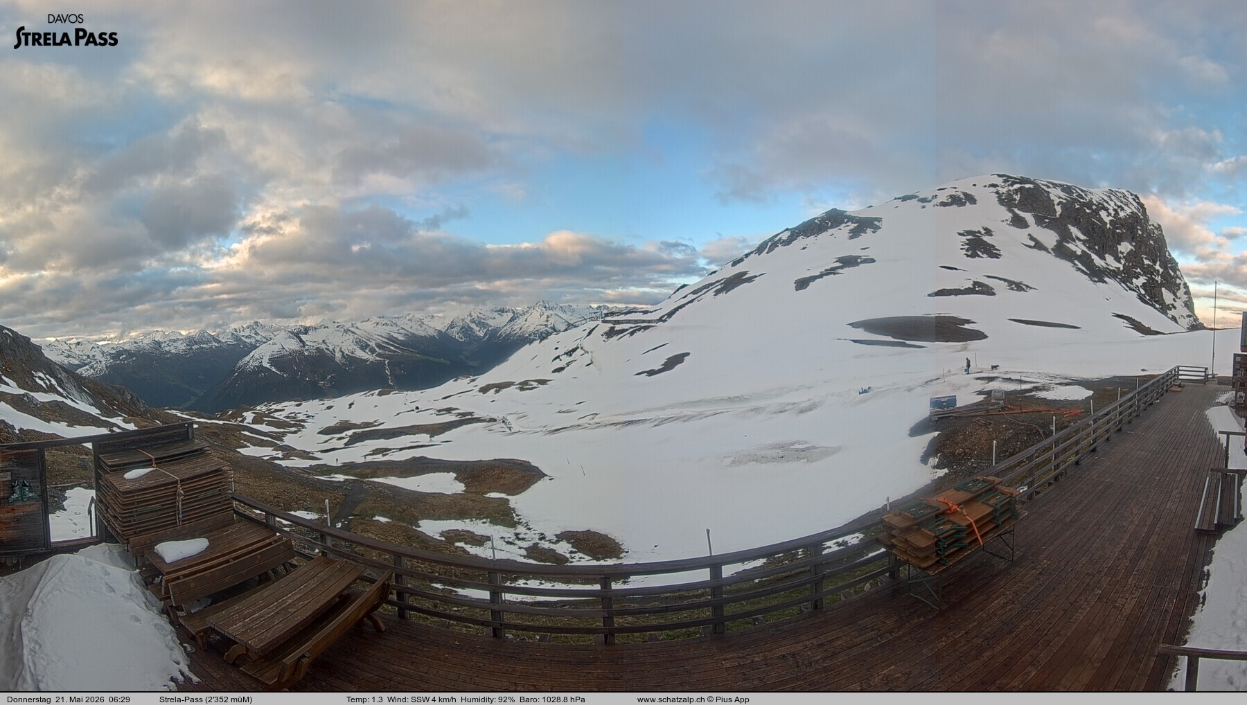 Archived image Webcam Schatzalp - Strela Pass