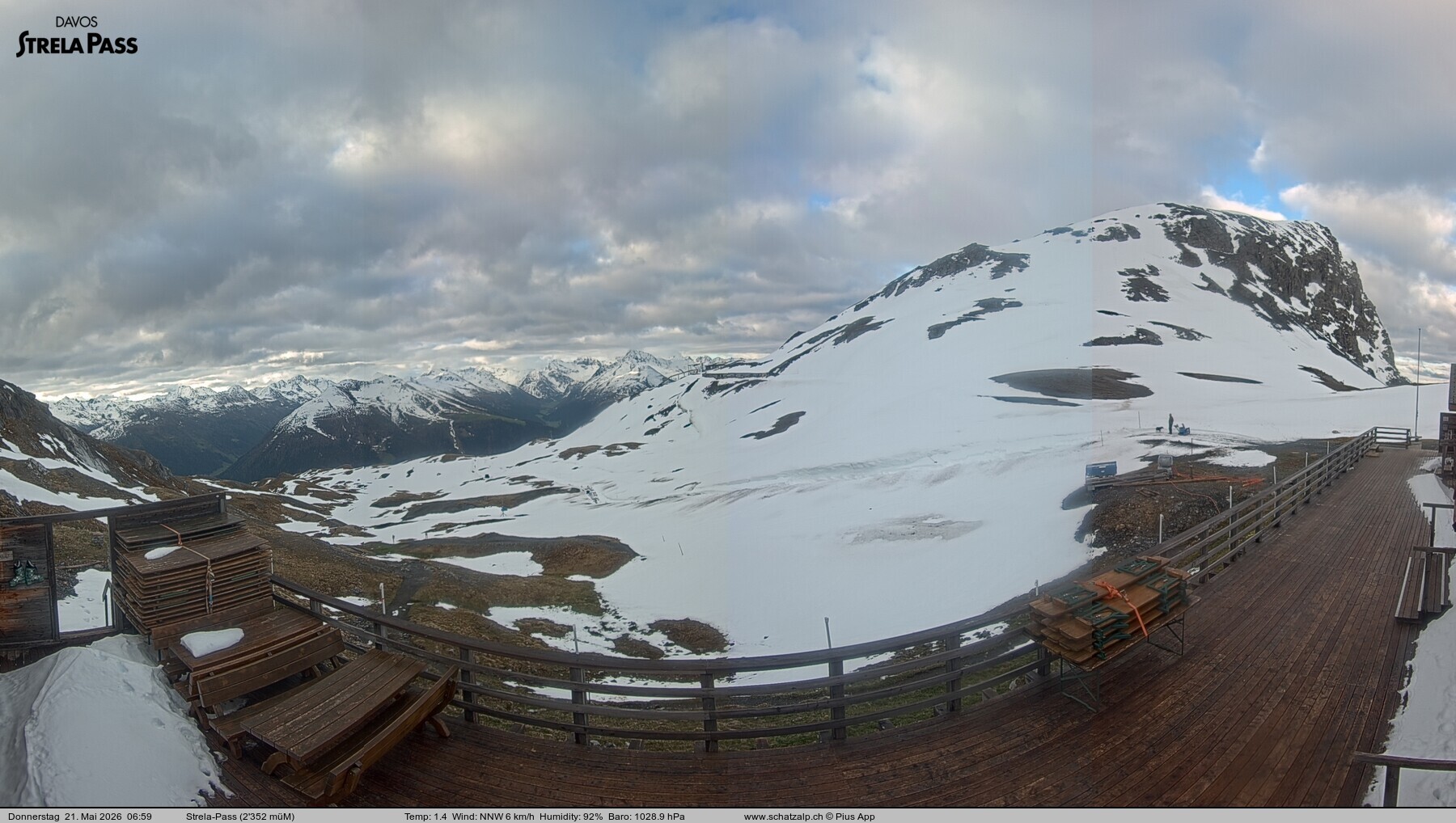Archived image Webcam Schatzalp - Strela Pass