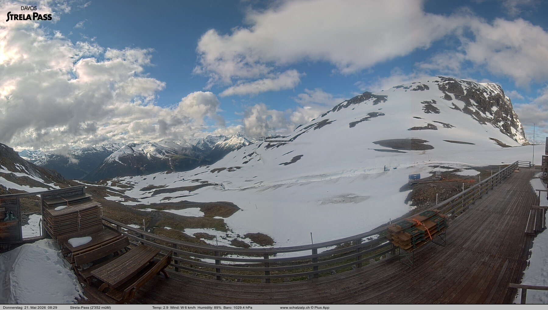 Archived image Webcam Schatzalp - Strela Pass