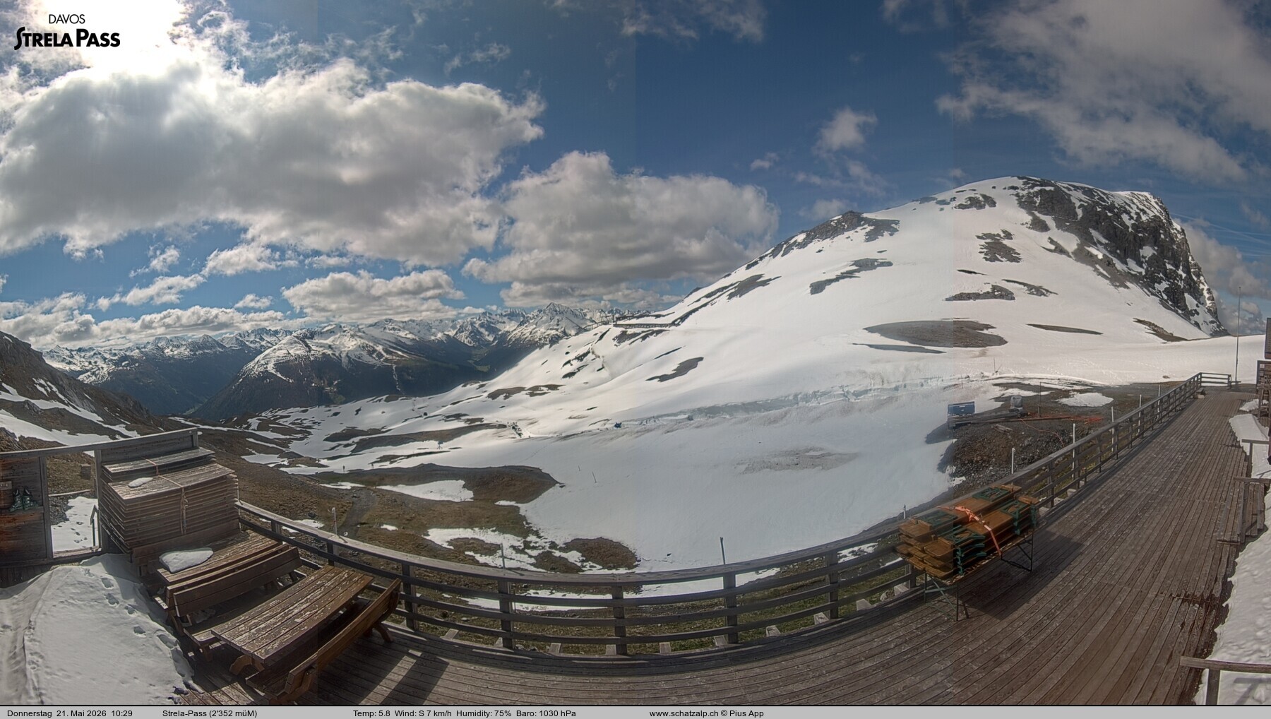 Archived image Webcam Schatzalp - Strela Pass