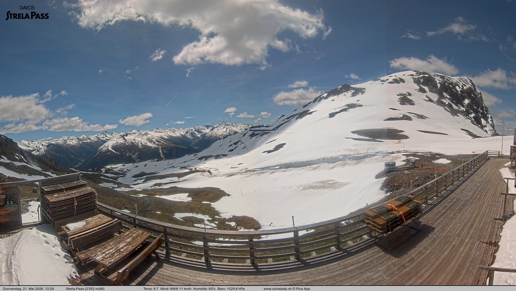 Archived image Webcam Schatzalp - Strela Pass