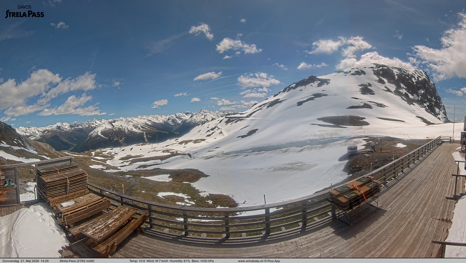 Archived image Webcam Schatzalp - Strela Pass