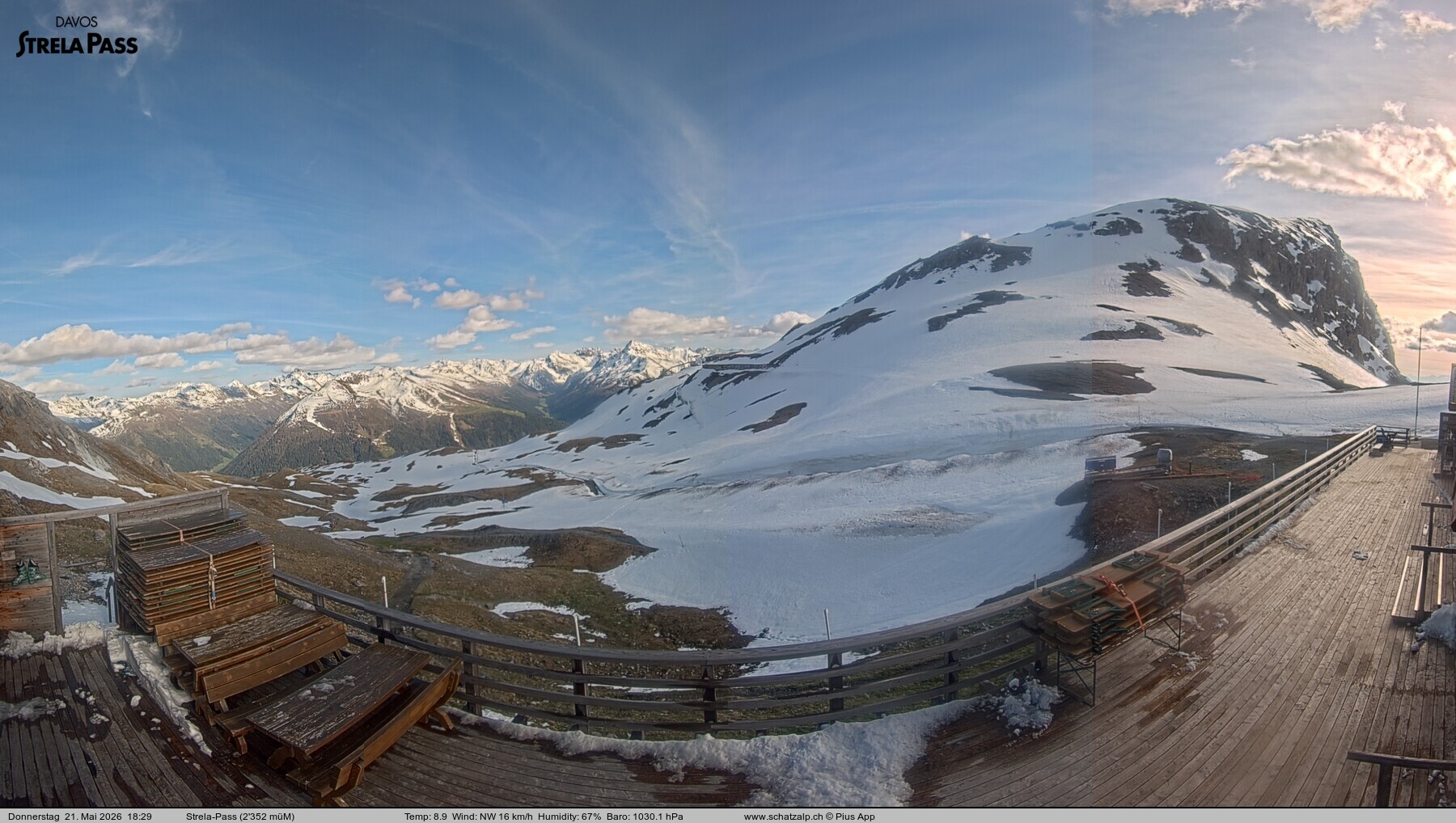 Archived image Webcam Schatzalp - Strela Pass