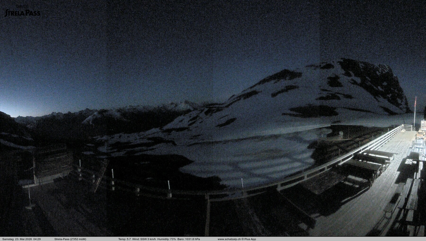 Archiv Foto Webcam Restaurant Strela Pass Schatzalp